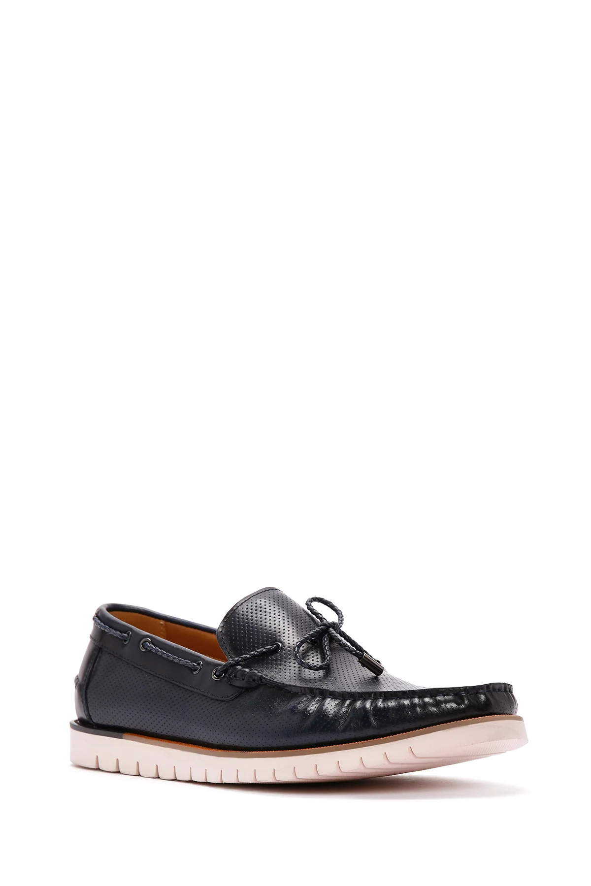 Derimod Fly Erkek Lacivert Deri Casual Loafer - Image 6