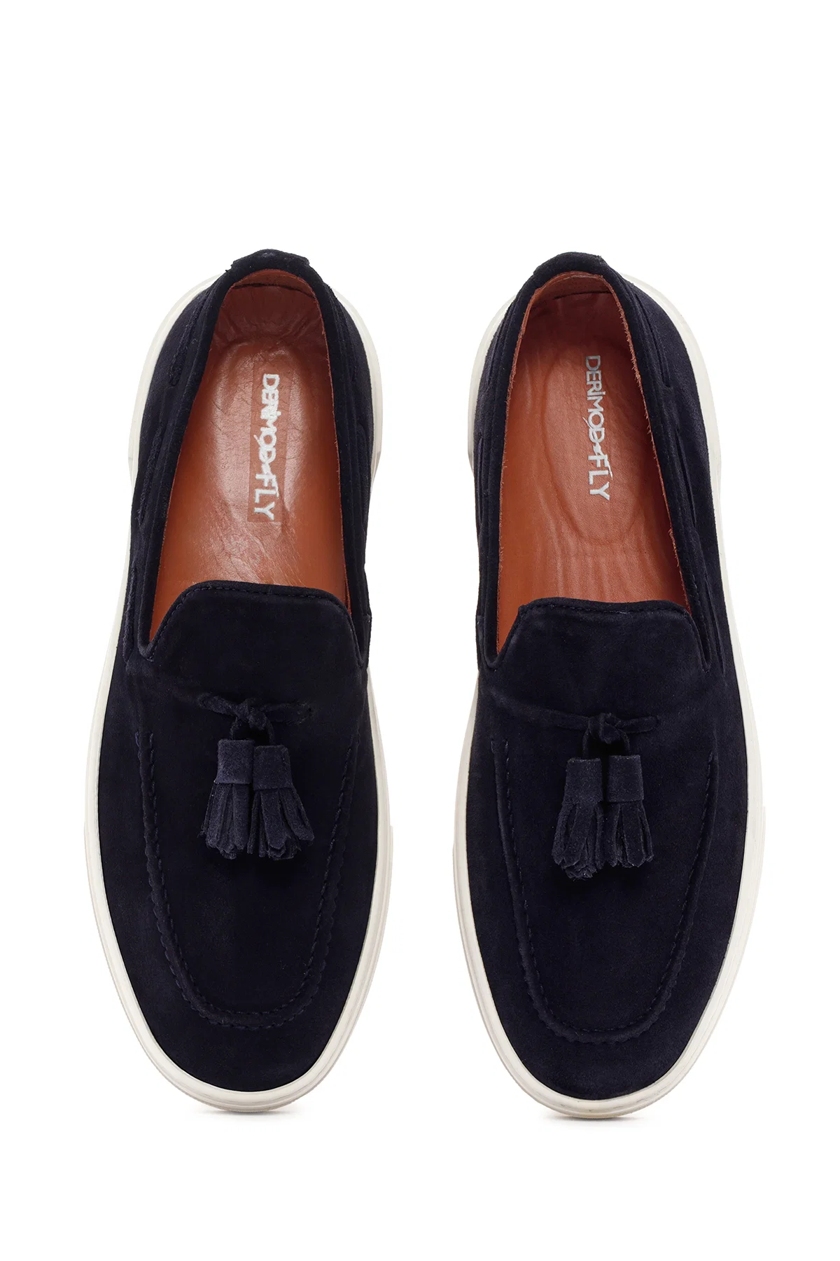 Derimod Fly Erkek Lacivert Süet Deri Casual Loafer - Image 7