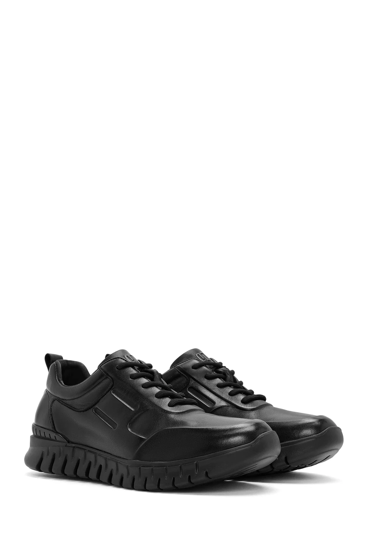 Derimod Fly Erkek Siyah Bağcıklı Deri Casual Sneaker - Image 3