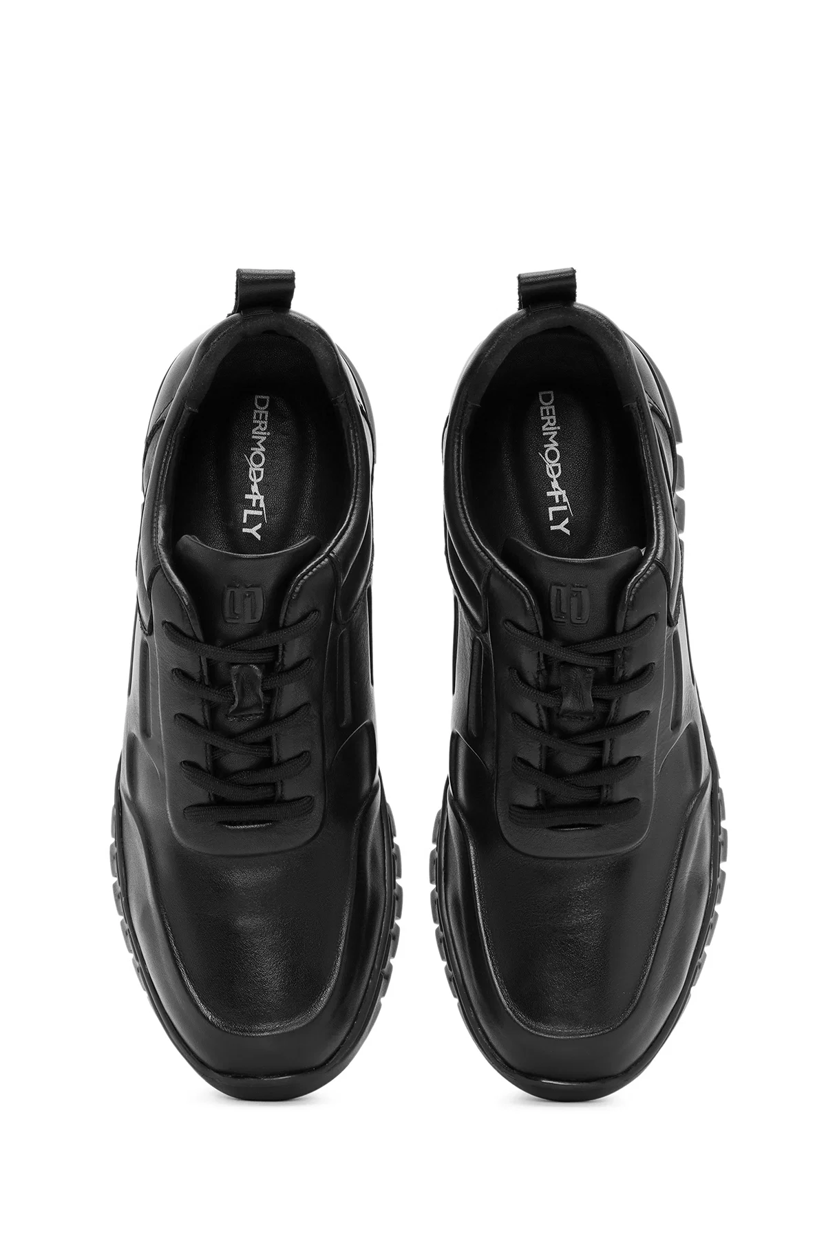Derimod Fly Erkek Siyah Bağcıklı Deri Casual Sneaker - Image 7