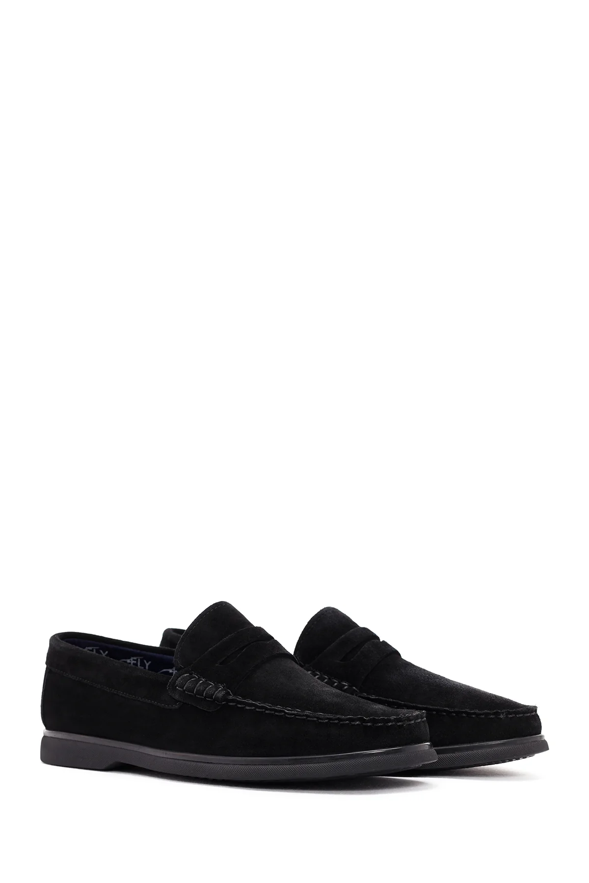 Derimod Fly Erkek Siyah Süet Deri Casual Loafer - Image 3