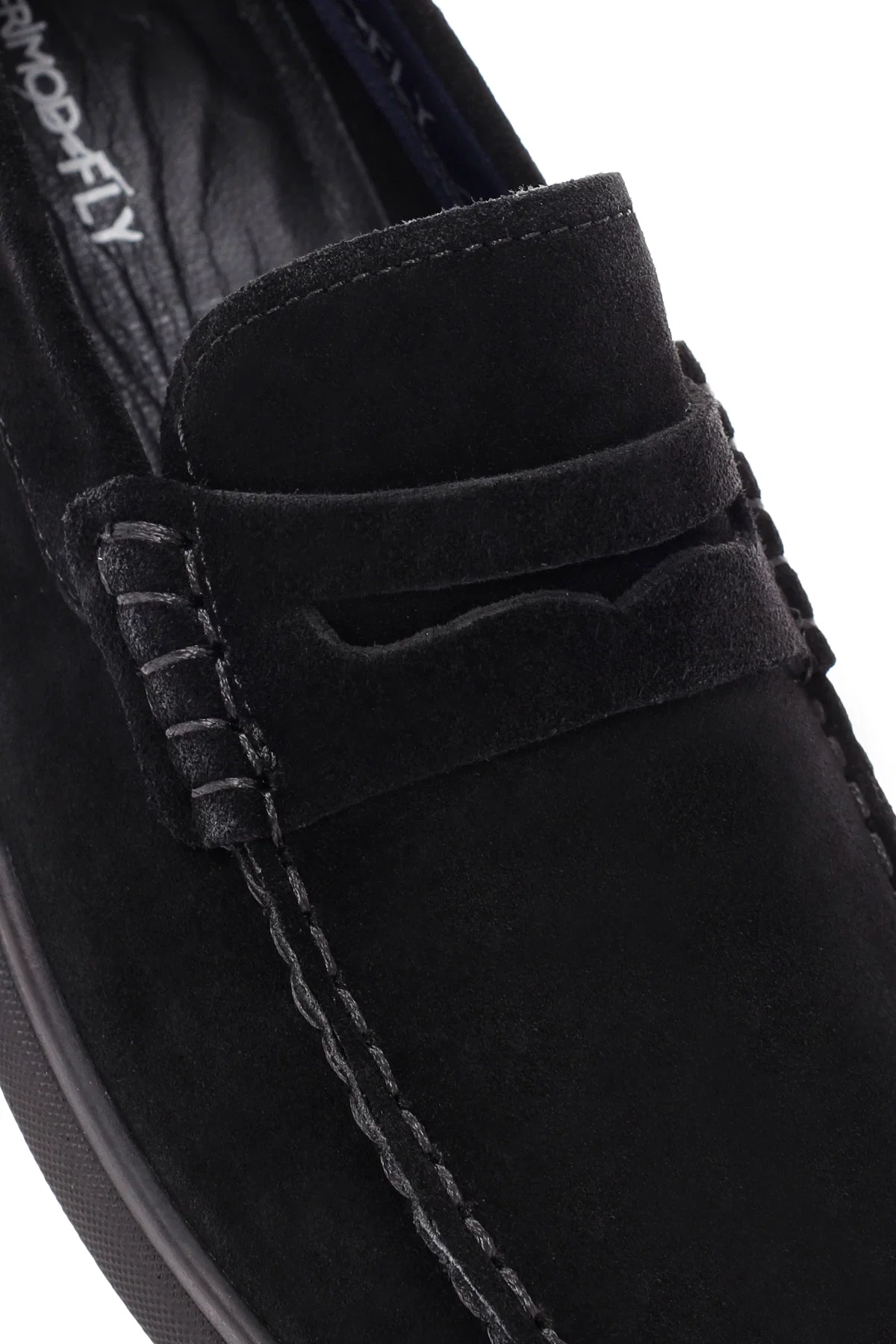 Derimod Fly Erkek Siyah Süet Deri Casual Loafer - Image 9