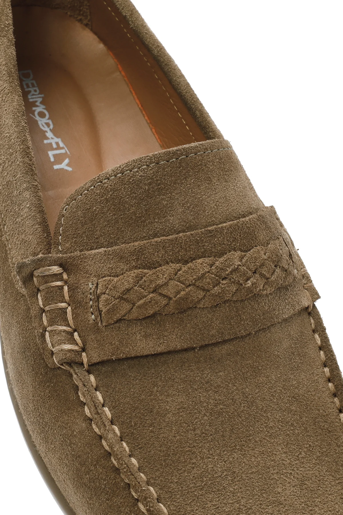 Derimod Fly Erkek Vizon Süet Deri Casual Loafer - Image 10