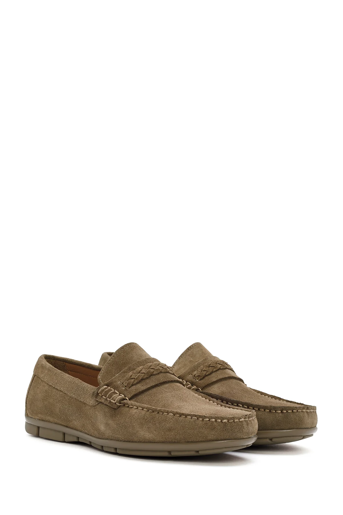 Derimod Fly Erkek Vizon Süet Deri Casual Loafer - Image 3