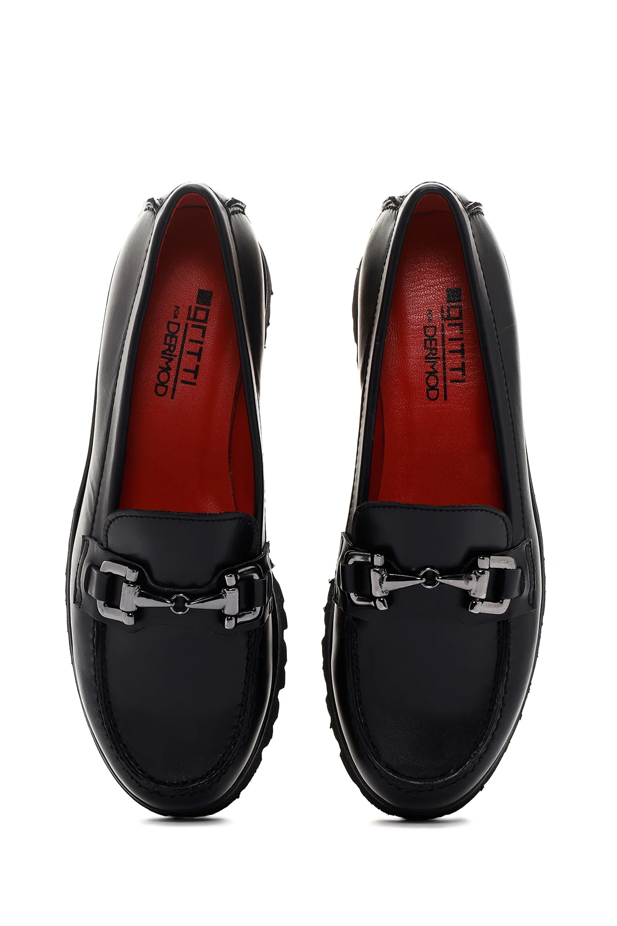 Derimod Gritti Kadın Siyah Deri Klasik Loafer - Image 6