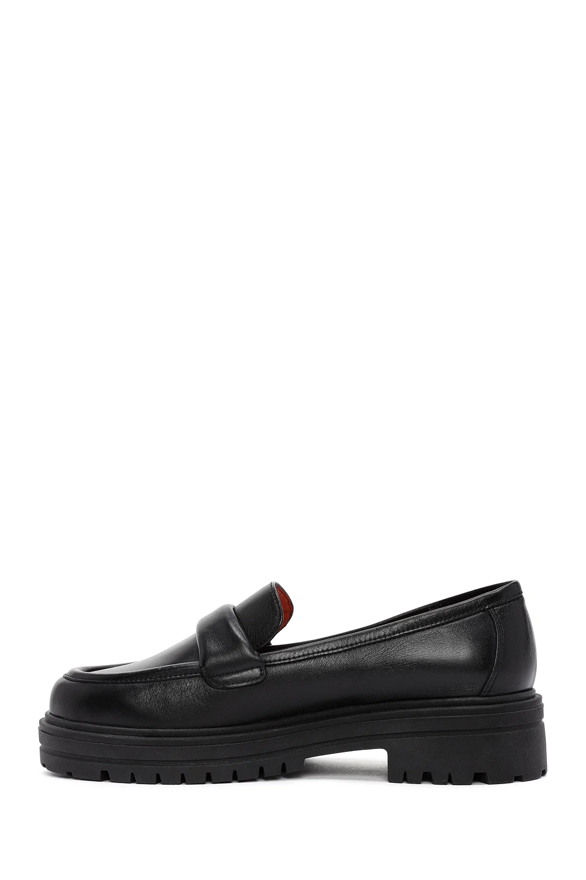 Derimod Gritti Kadın Siyah Deri Maskülen Loafer - Image 2