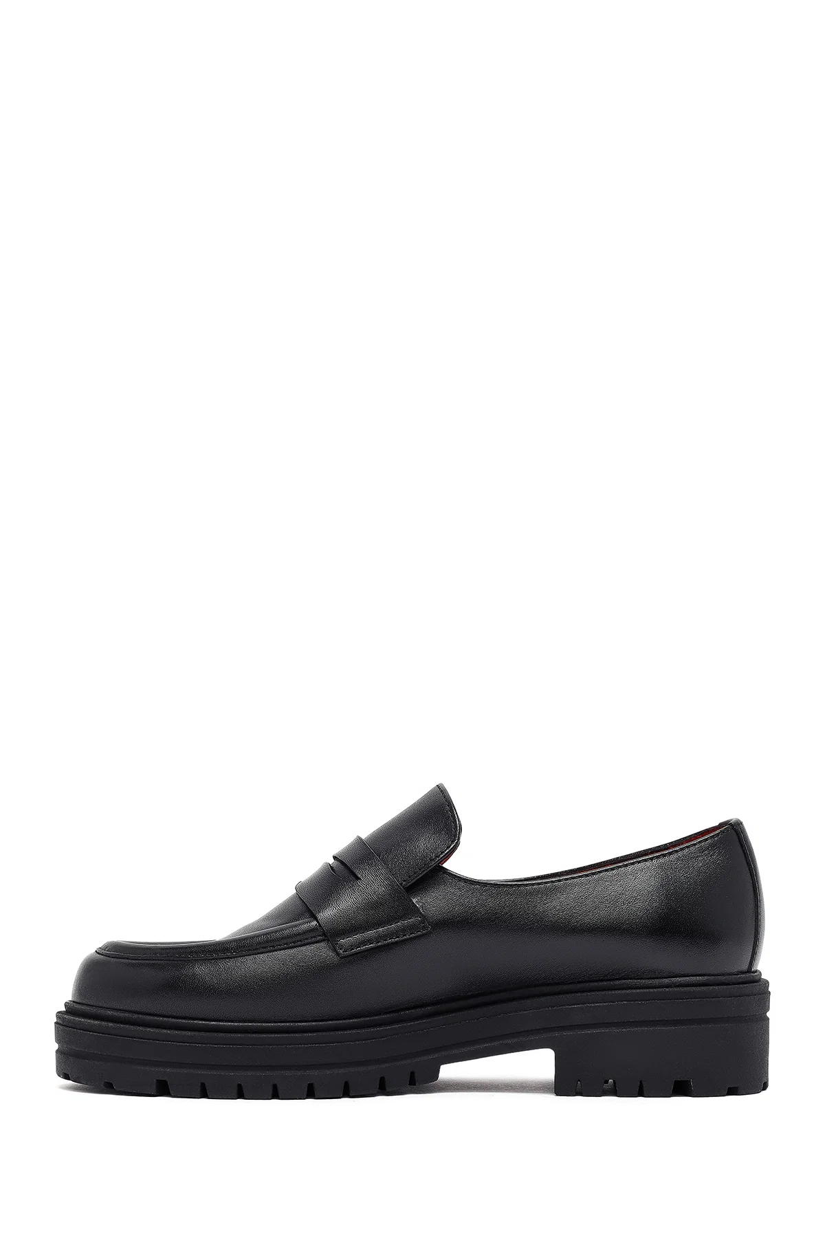 Derimod Gritti Kadın Siyah Deri Maskülen Loafer - Image 2
