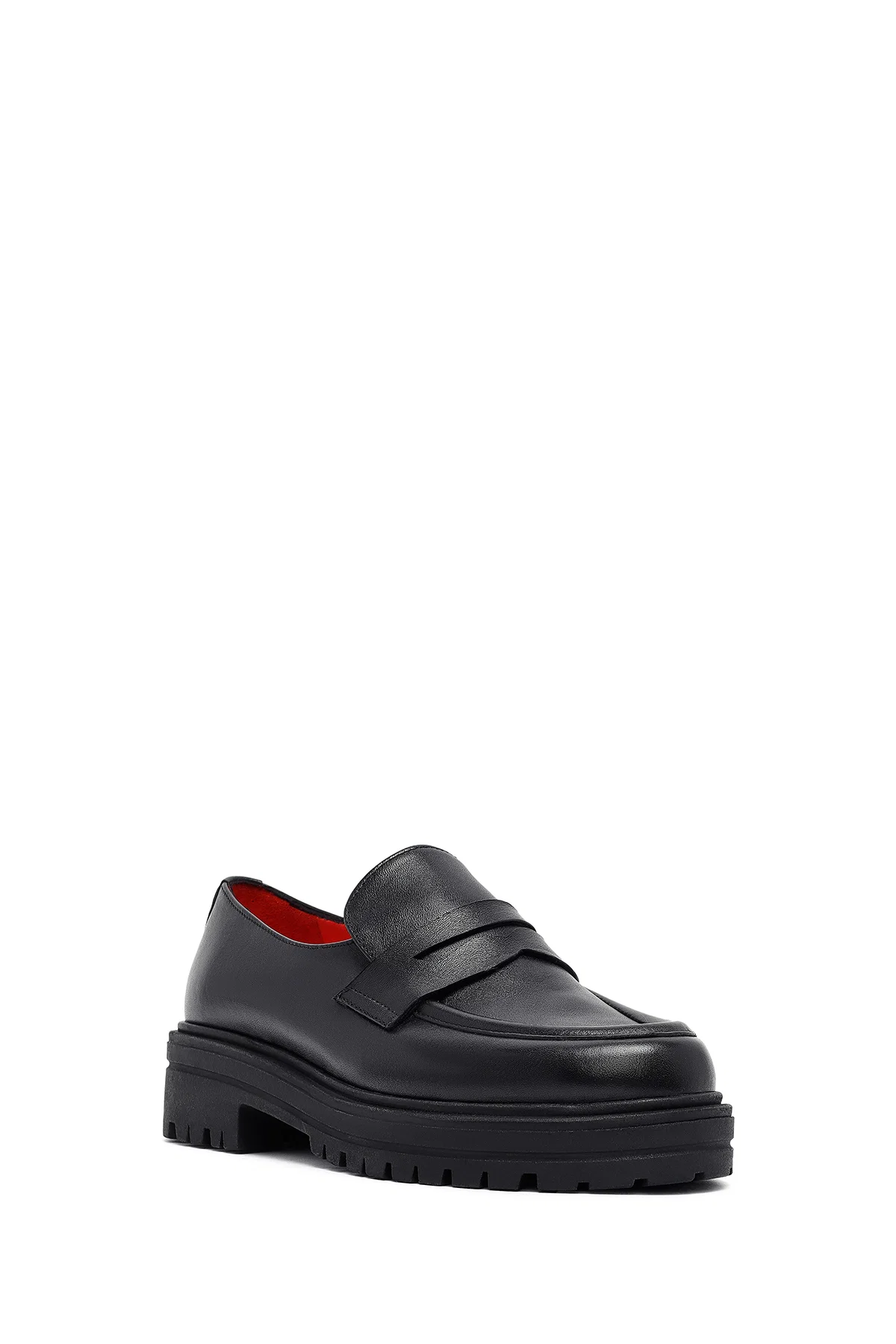 Derimod Gritti Kadın Siyah Deri Maskülen Loafer - Image 6