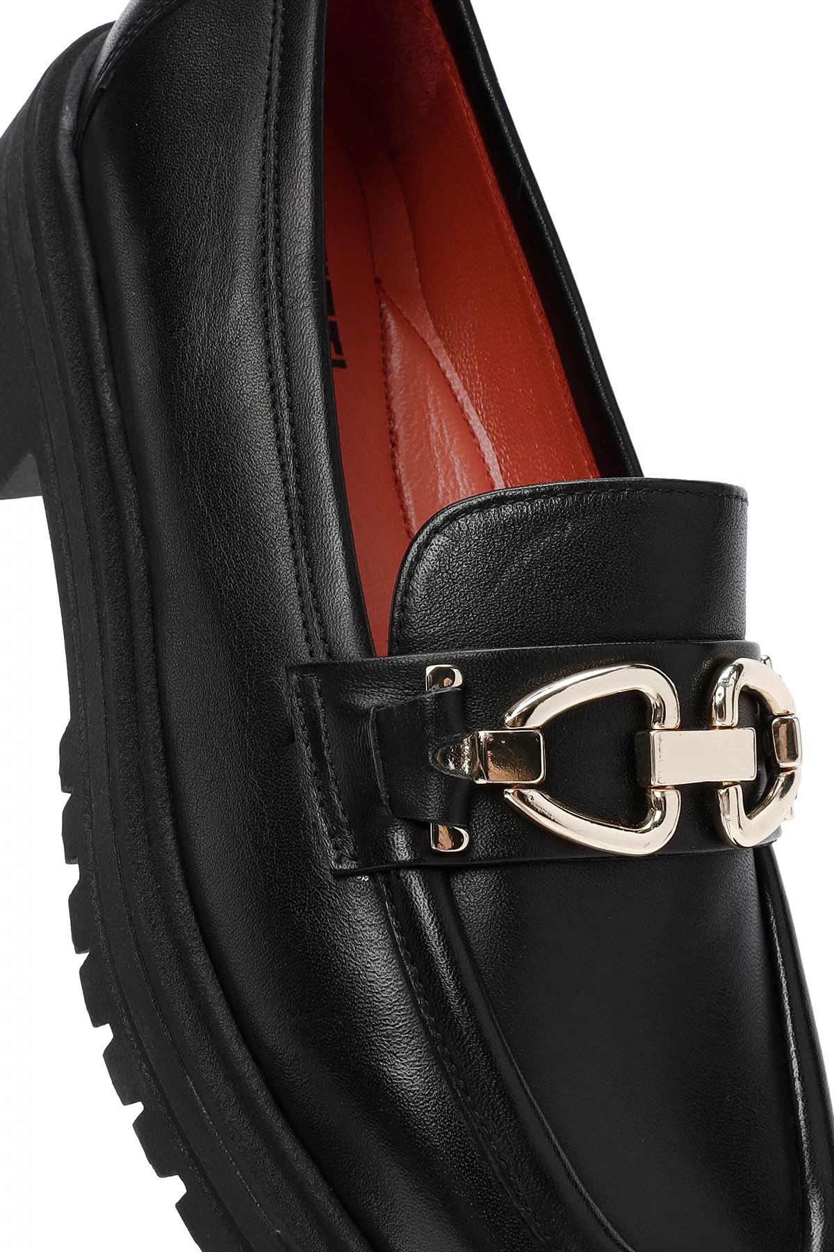 Derimod Gritti Kadın Siyah Toka Detaylı Deri Maskülen Loafer - Image 10