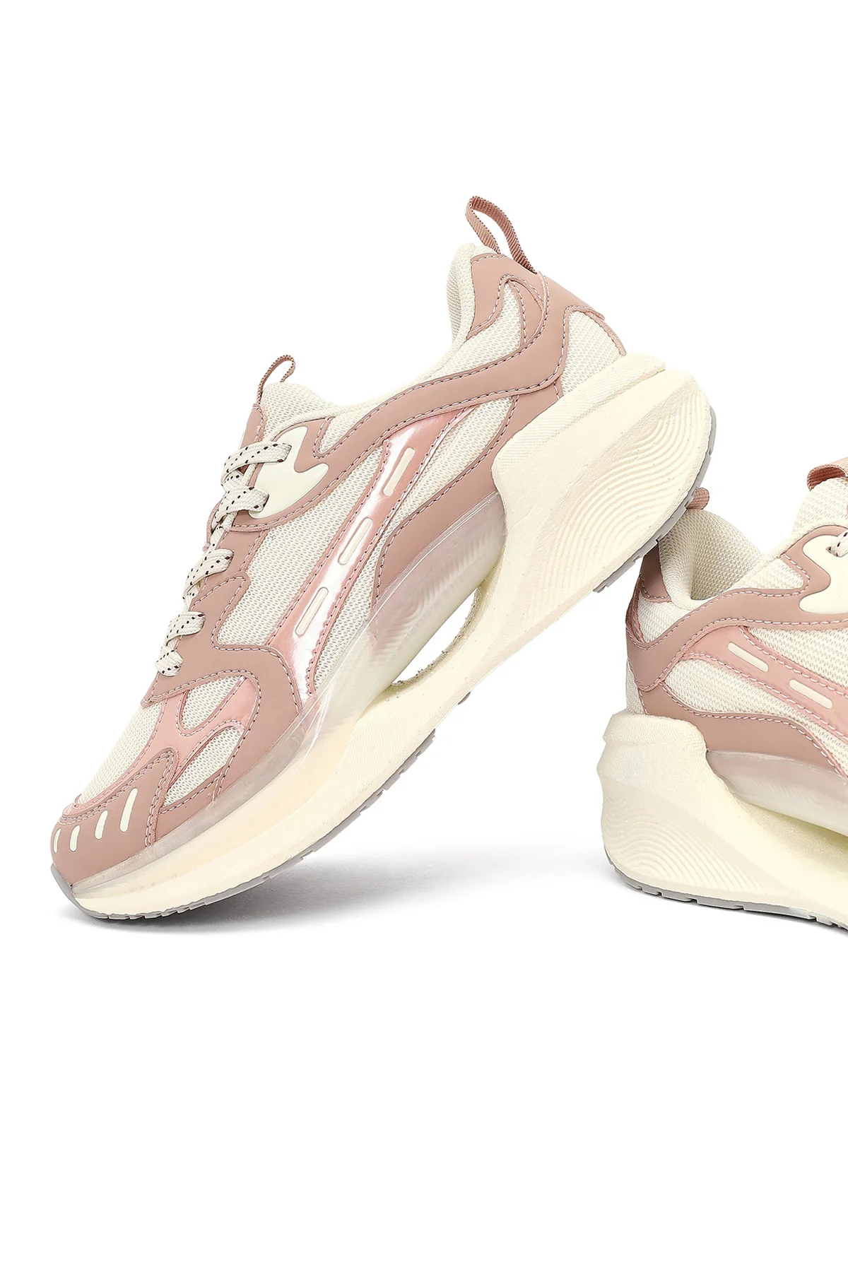 Derimod Studio Kadın Bej Bağcıklı Kalın Tabanlı Sneaker - Image 11