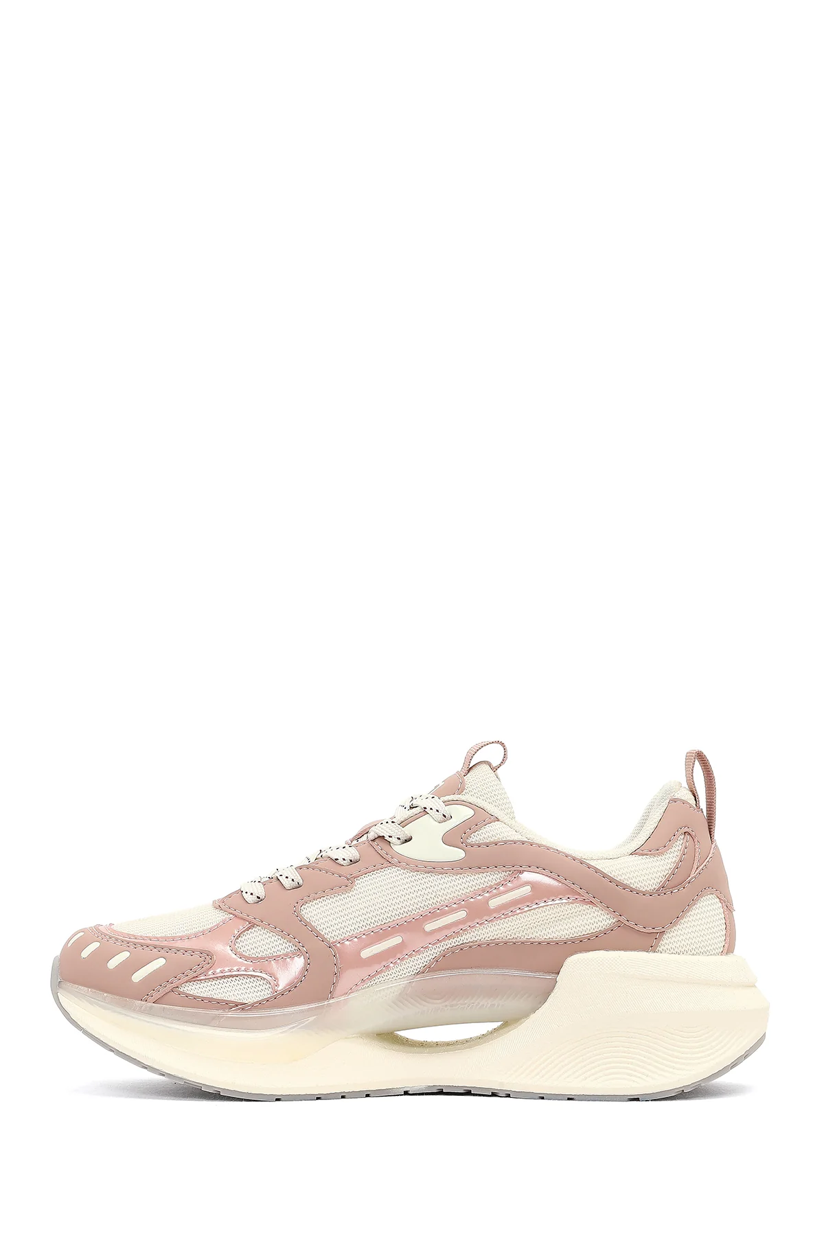 Derimod Studio Kadın Bej Bağcıklı Kalın Tabanlı Sneaker - Image 2