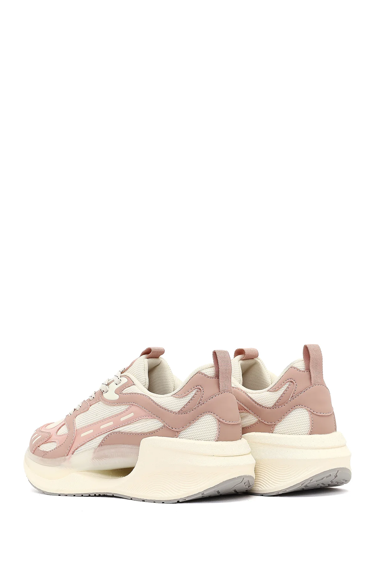 Derimod Studio Kadın Bej Bağcıklı Kalın Tabanlı Sneaker - Image 5