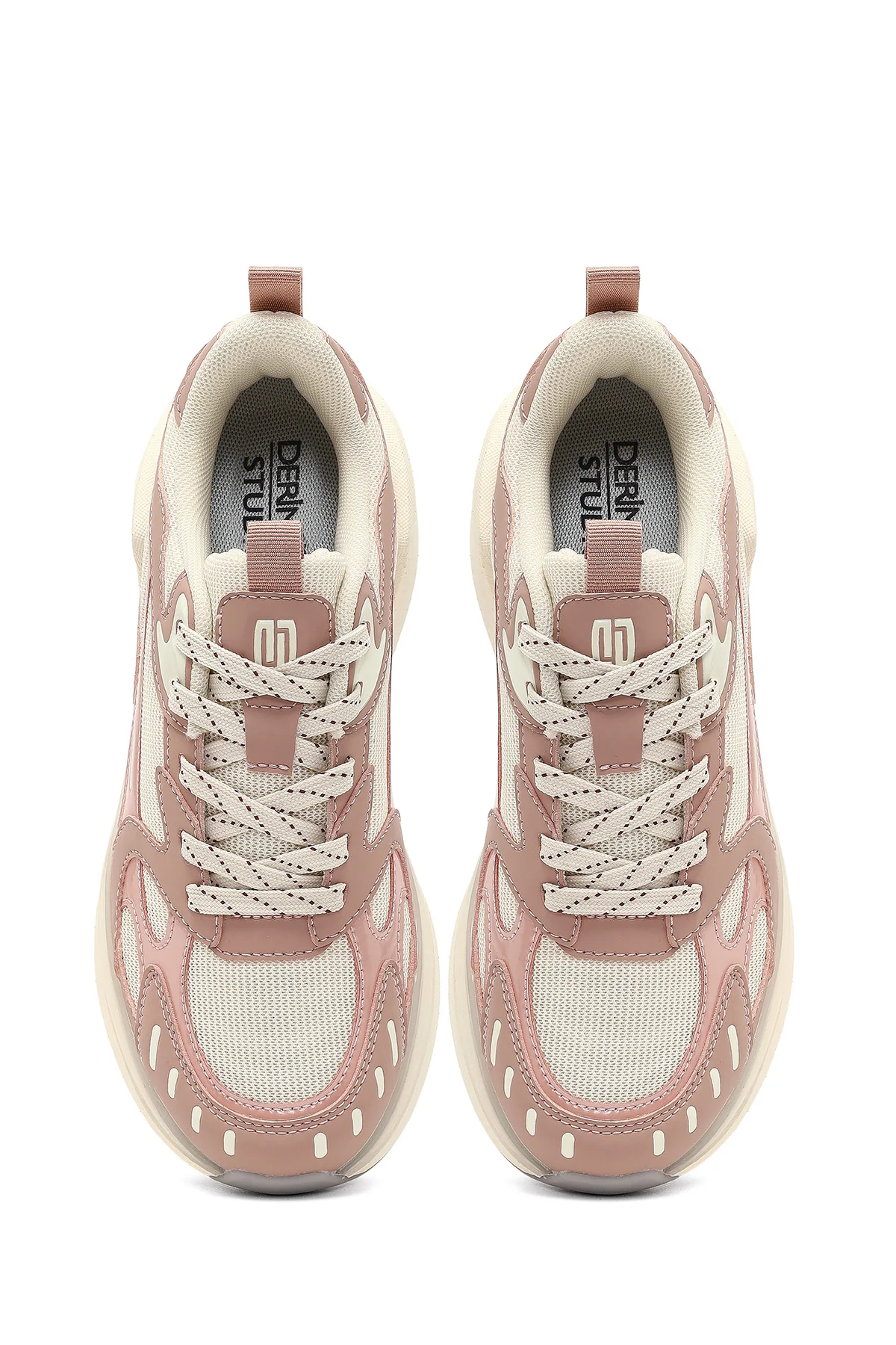 Derimod Studio Kadın Bej Bağcıklı Kalın Tabanlı Sneaker - Image 7
