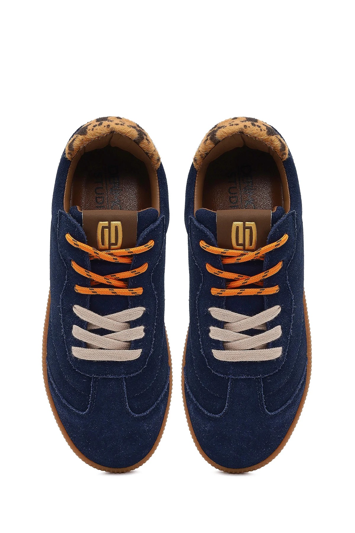 Derimod Studio Kadın Lacivert Bağcıklı Süet Sneaker - Image 7