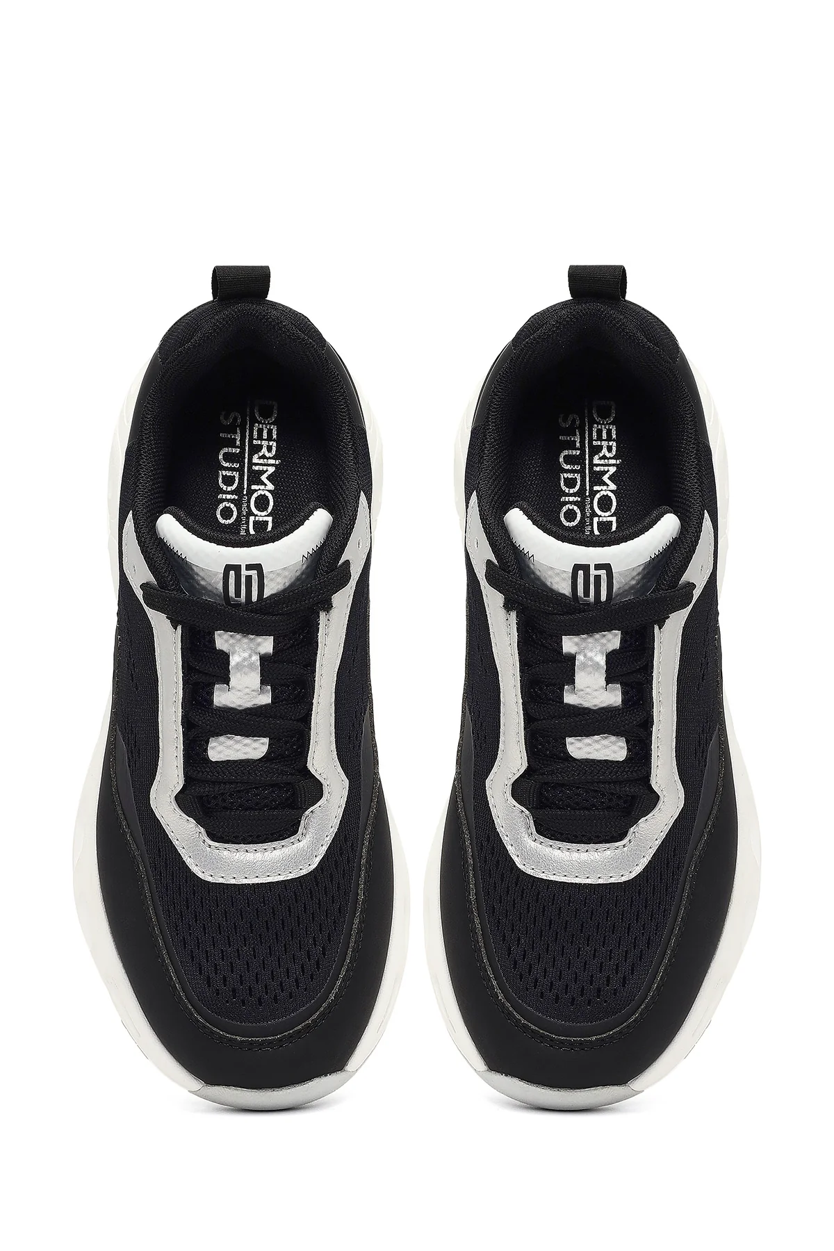 Derimod Studio Kadın Siyah Bağcıklı Kalın Tabanlı Sneaker - Image 7