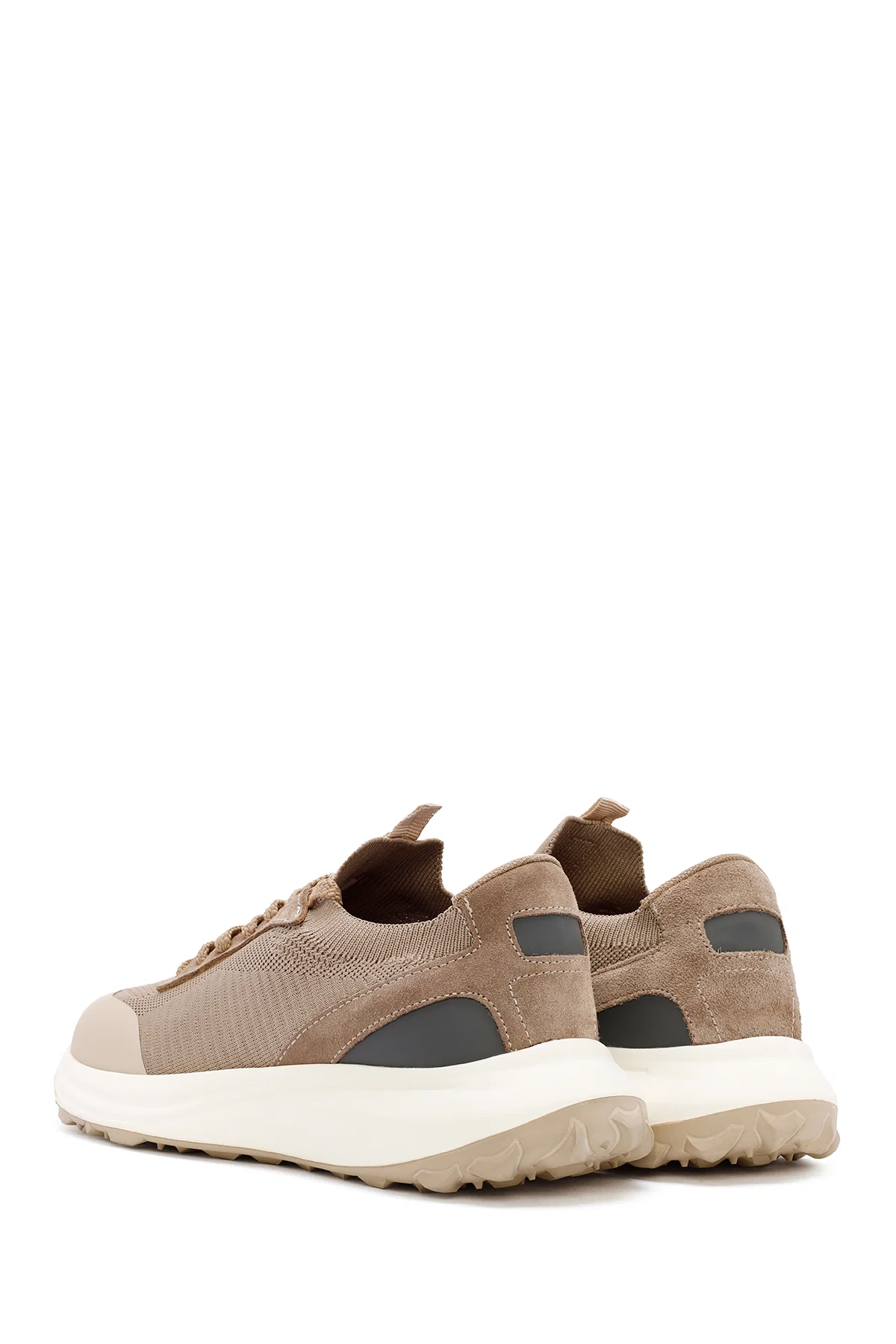 Derimod Zero Erkek Bej Bağcıklı Kalın Tabanlı Kumaş Sneaker - Image 5