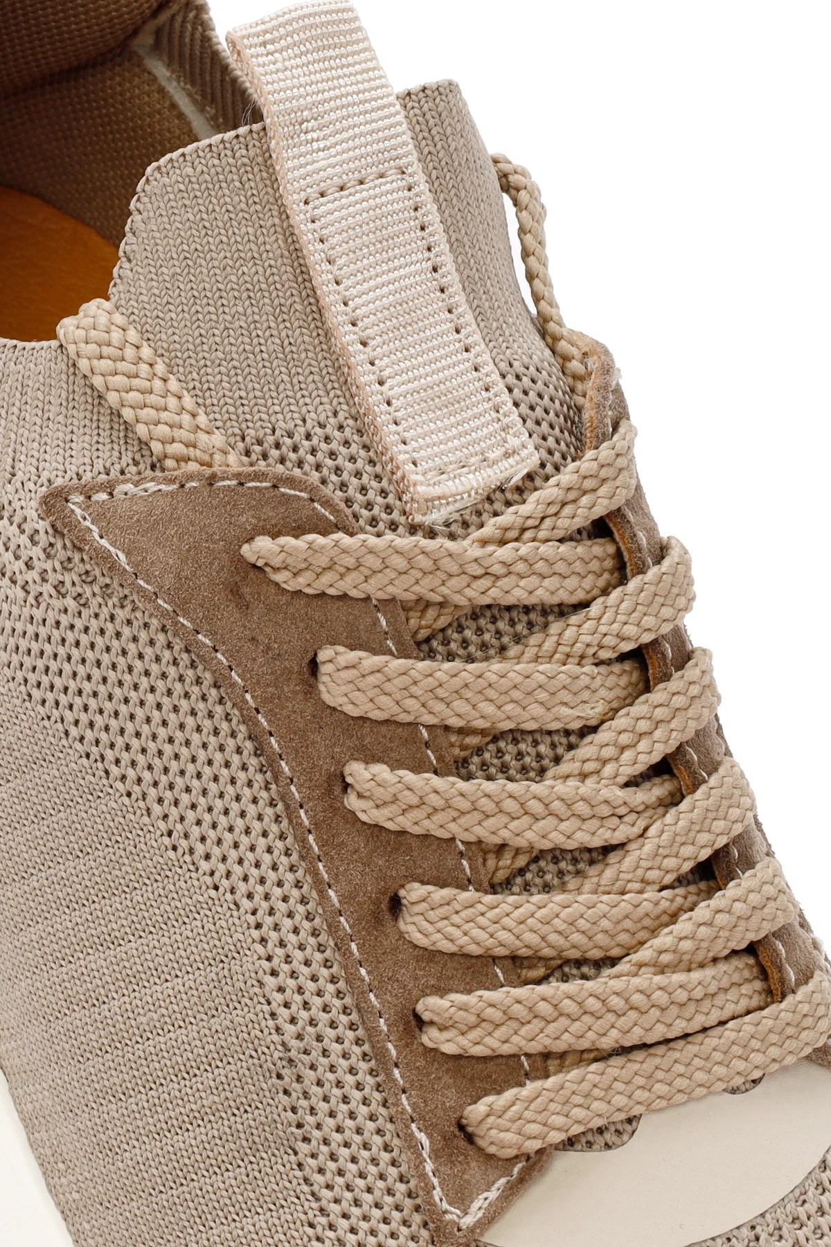 Derimod Zero Erkek Bej Bağcıklı Kalın Tabanlı Kumaş Sneaker - Image 9