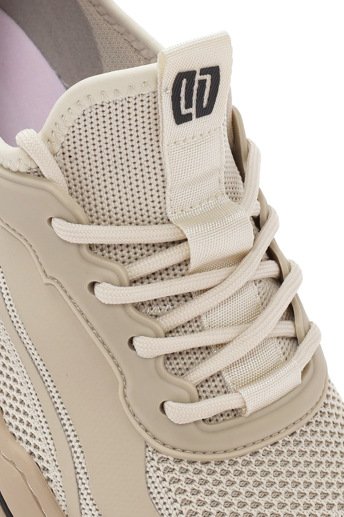 Derimod Zero Erkek Bej Bağcıklı Kalın Tabanlı Kumaş Sneaker - Image 9