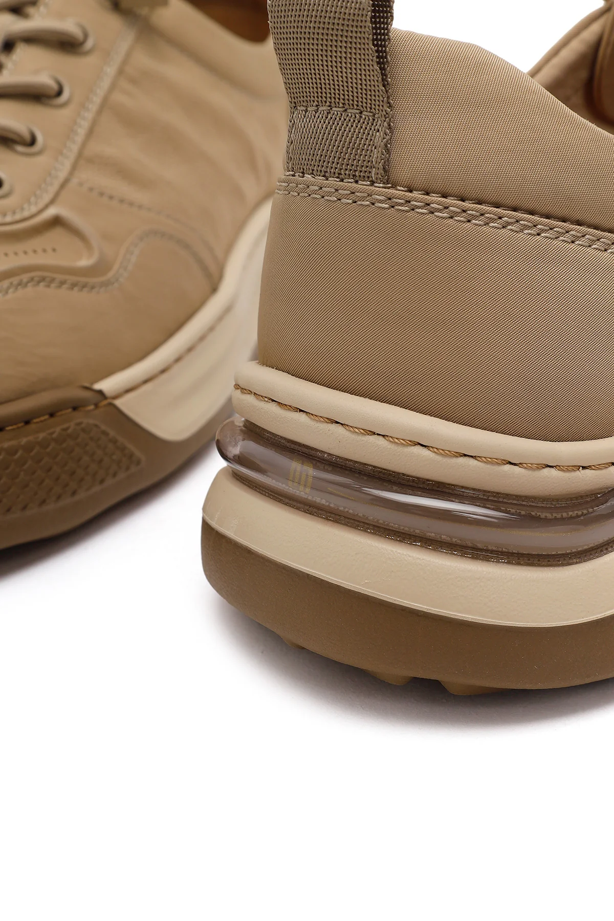 Derimod Zero Erkek Bej Bağcıklı Kalın Tabanlı Kumaş Sneaker - Image 11