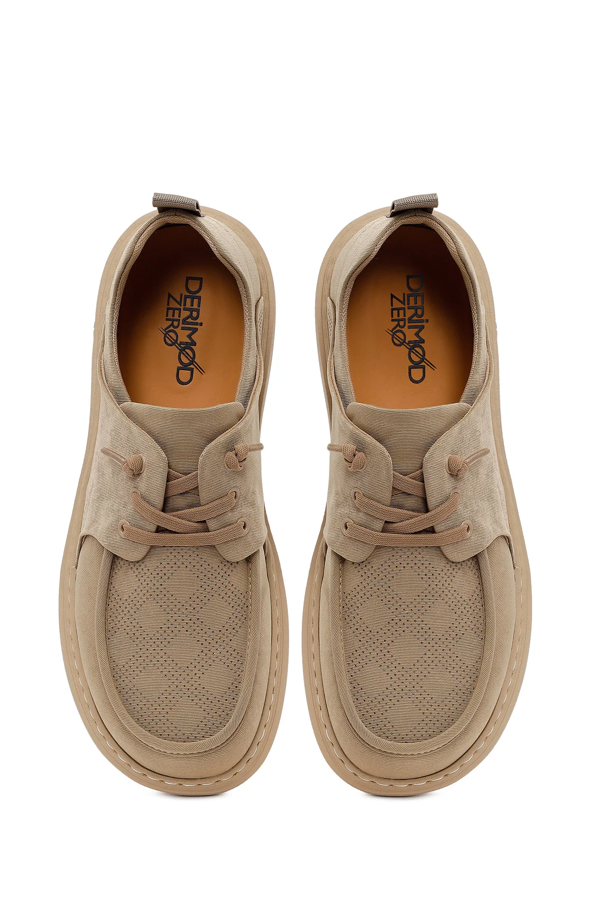 Derimod Zero Erkek Bej Bağcıklı Kumaş Sneaker - Image 4