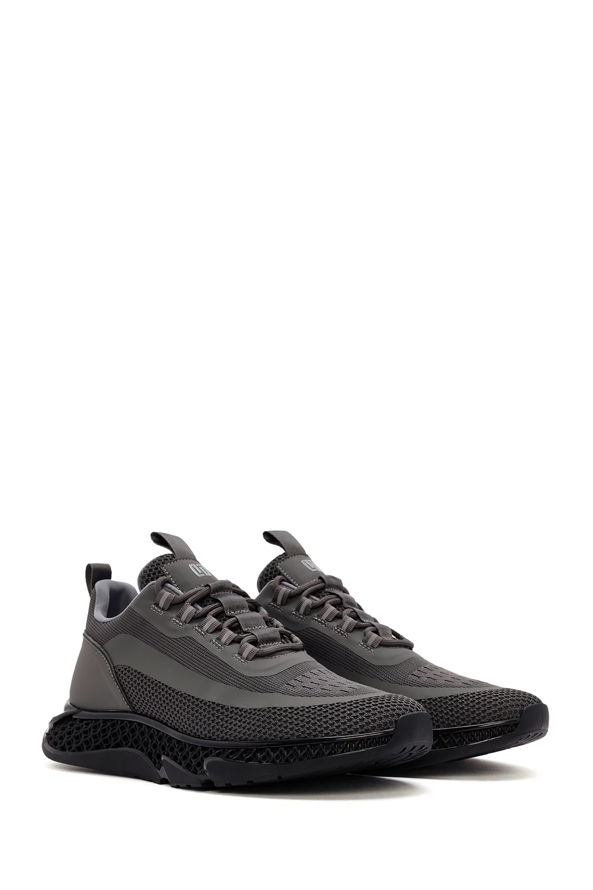 Derimod Zero Erkek Gri Kalın Tabanlı Bağcıklı Kumaş Sneaker - Image 3