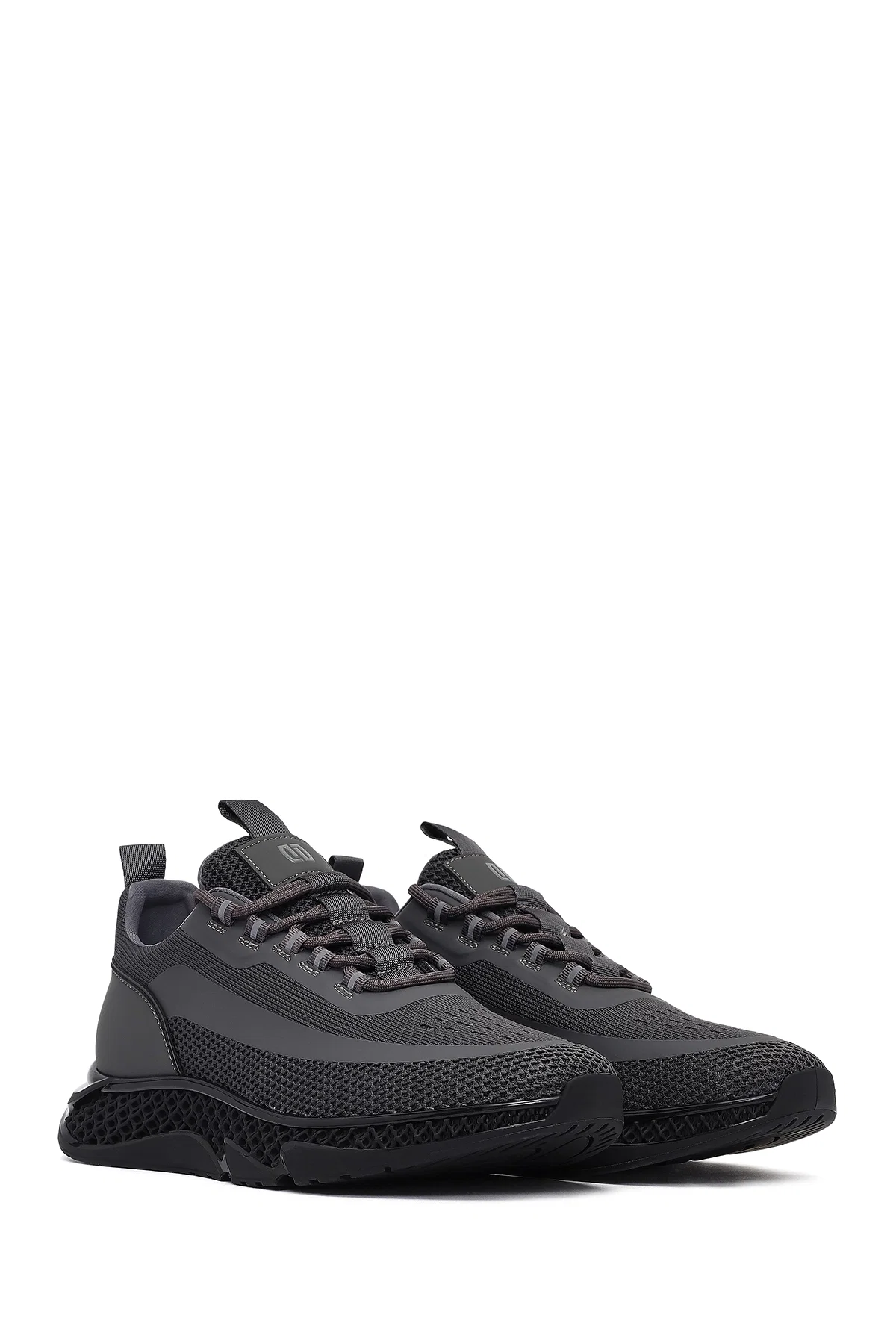 Derimod Zero Erkek Gri Kalın Tabanlı Bağcıklı Kumaş Sneaker - Image 3