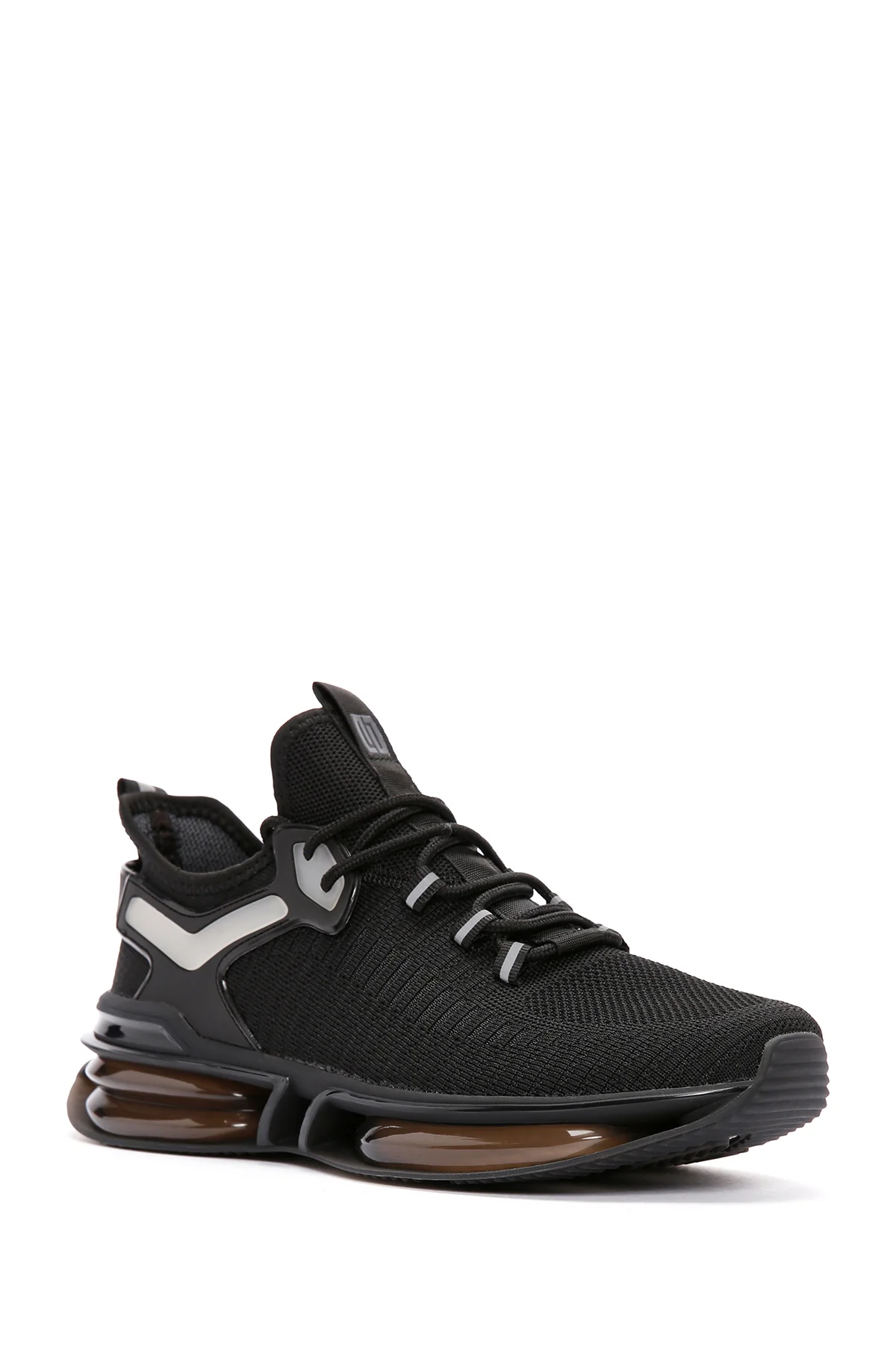 Derimod Zero Erkek Siyah Bağcıklı Kalın Tabanlı Kumaş Sneaker - Image 7