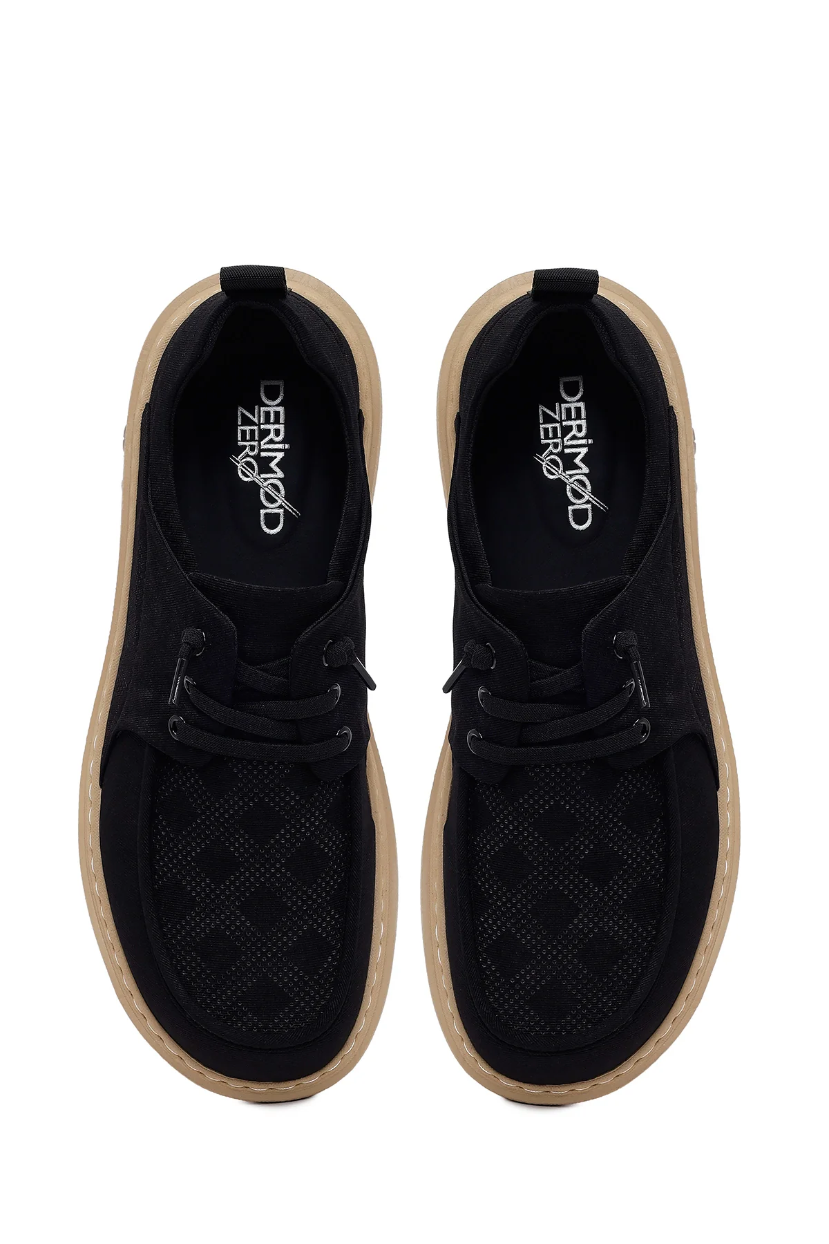 Derimod Zero Erkek Siyah Bağcıklı Kumaş Sneaker - Image 4