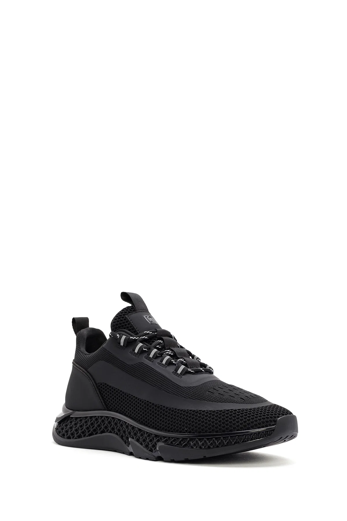 Derimod Zero Erkek Siyah Kalın Tabanlı Bağcıklı Kumaş Sneaker - Image 6