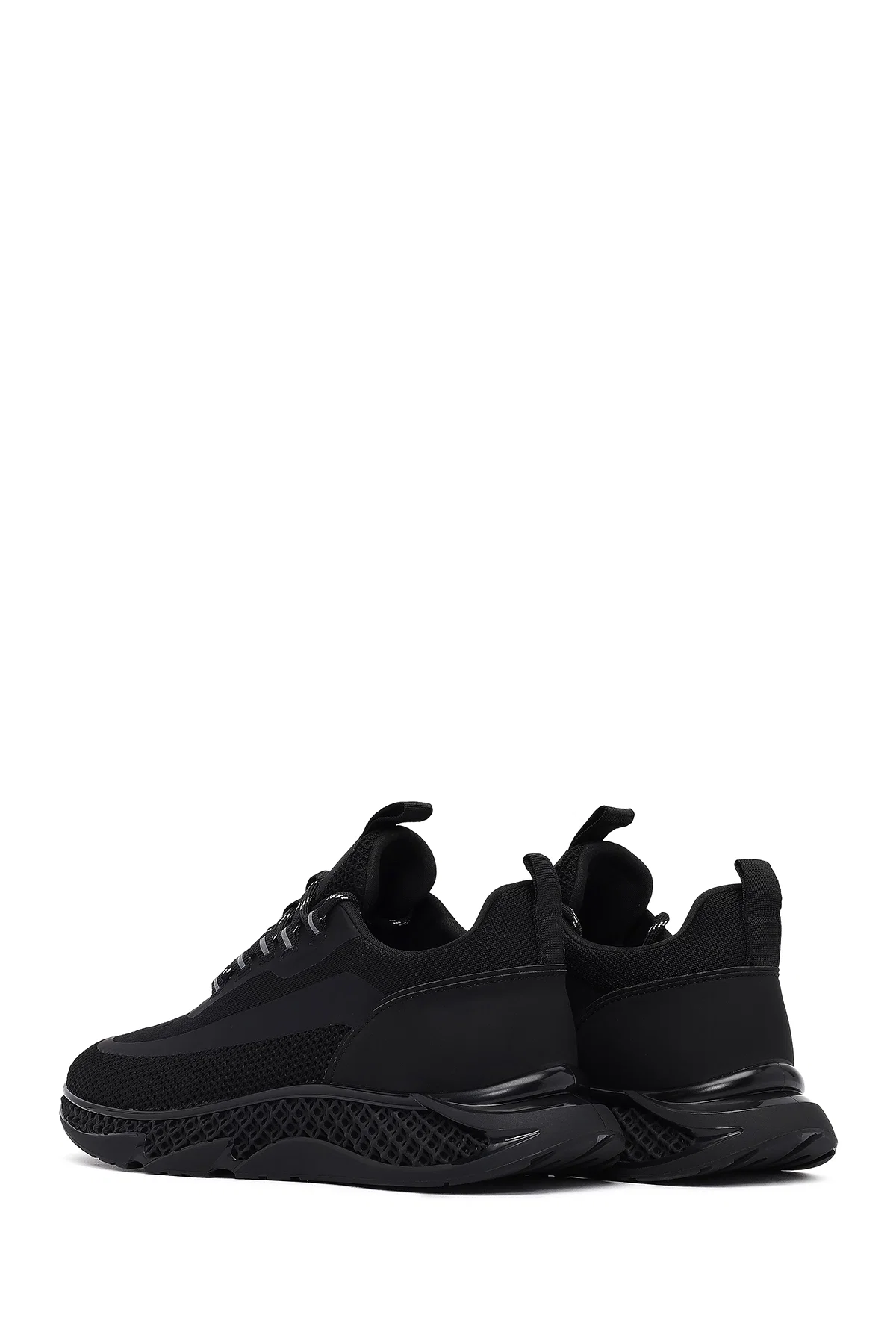 Derimod Zero Erkek Siyah Kalın Tabanlı Bağcıklı Kumaş Sneaker - Image 5