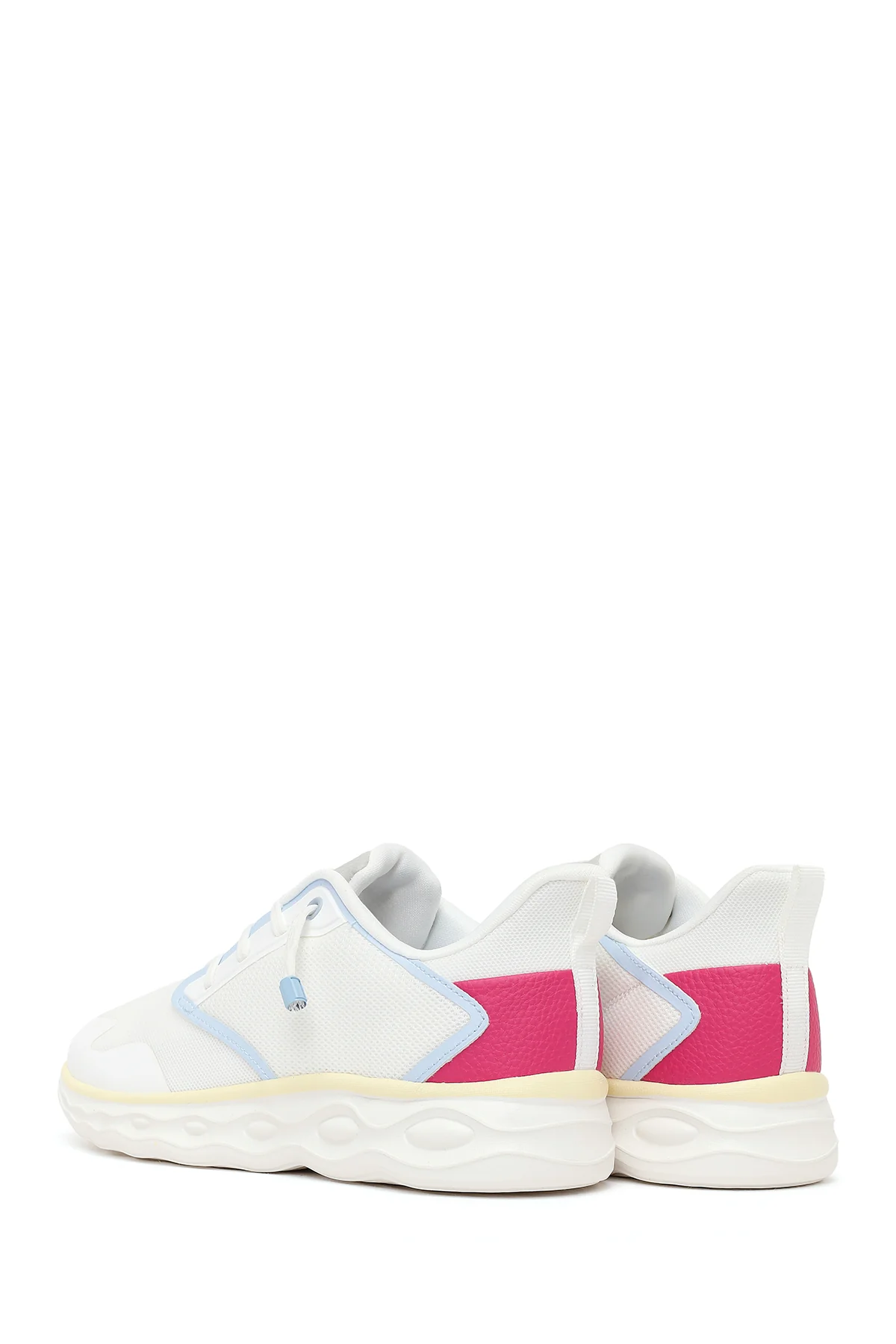 Derimod Zero Kadın Beyaz Bağcıklı Kalın Tabanlı Kumaş Sneaker - Image 6