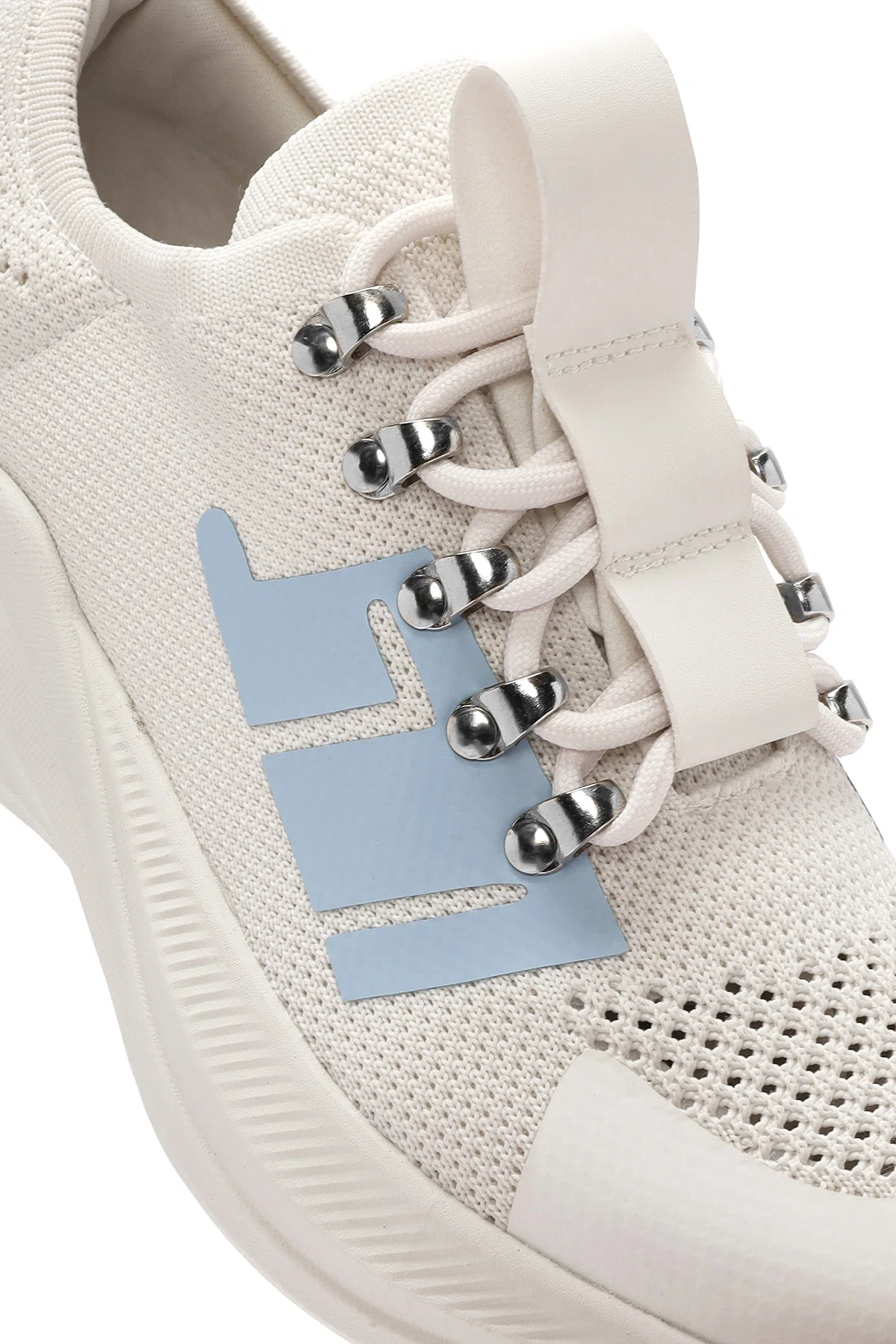 Derimod Zero Kadın Gri Kalın Tabanlı Bağcıklı Kumaş Sneaker - Image 9