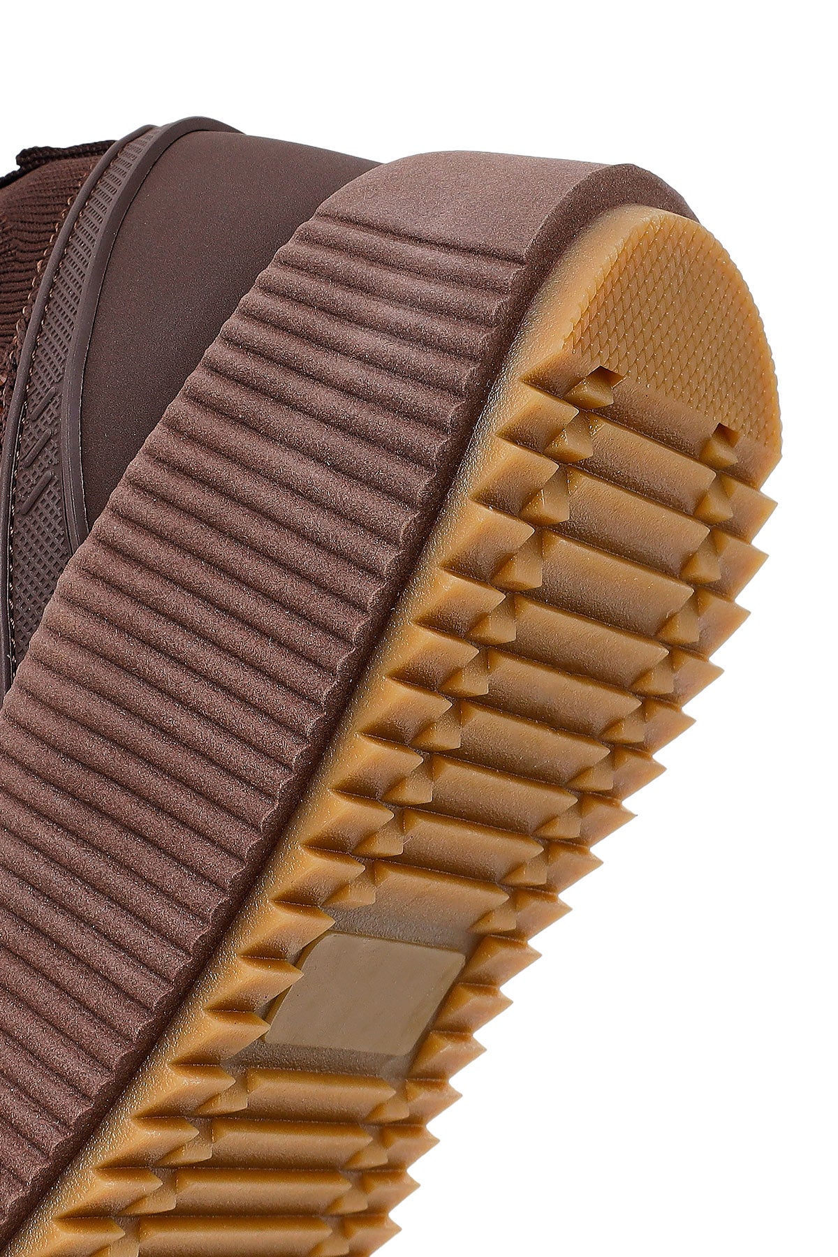Derimod Zero Kadın Kahverengi Bağcıklı Kalın Tabanlı Taşlı Kumaş Sneaker - Image 8