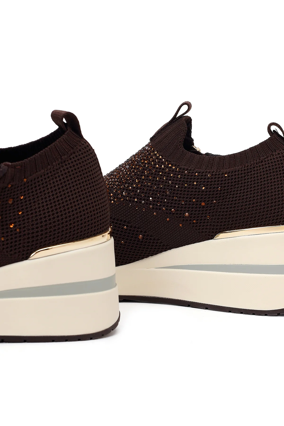 Derimod Zero Kadın Kahverengi Fermuarlı Dolgu Topuklu Kumaş Sneaker - Image 11