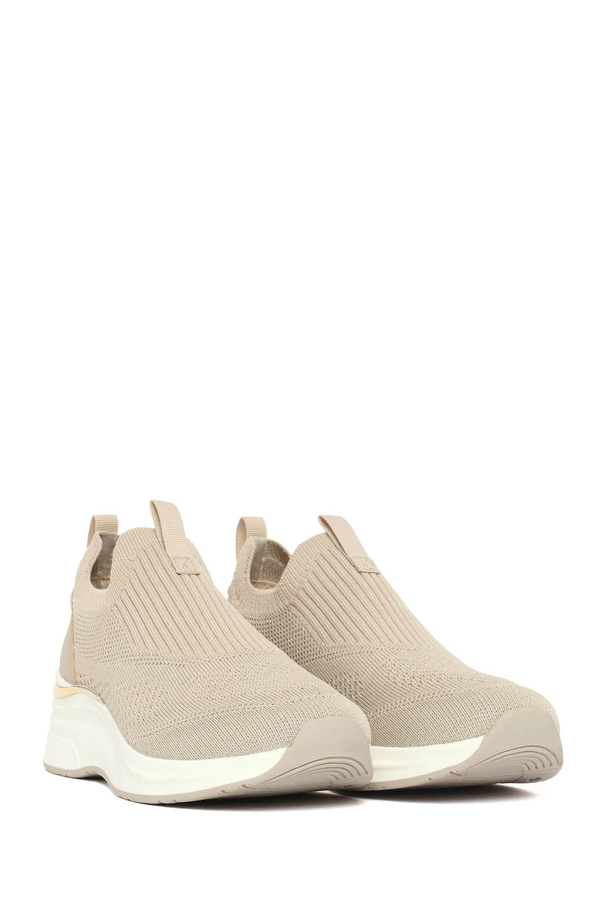 Derimod Zero Kadın Bej Kalın Tabanlı Kumaş Sneaker - Image 2