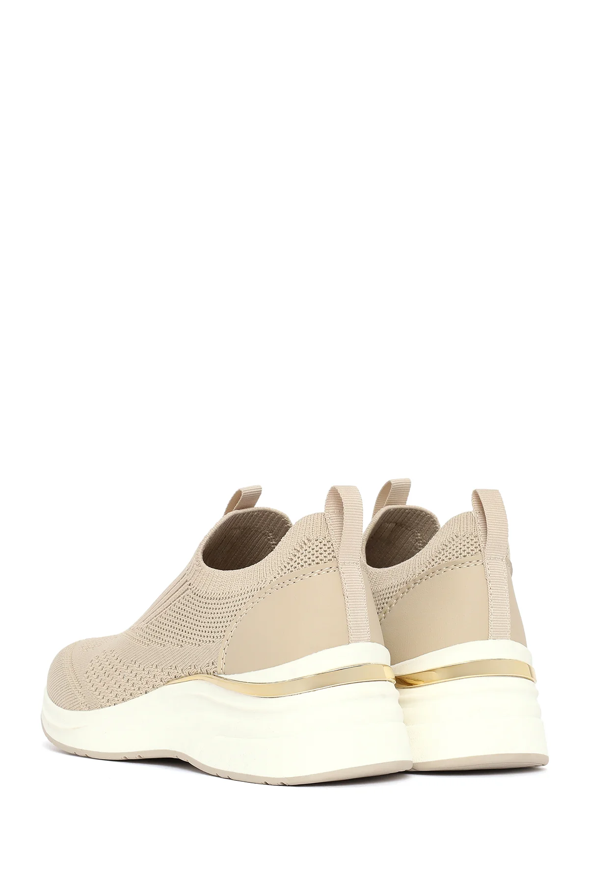Derimod Zero Kadın Bej Kalın Tabanlı Kumaş Sneaker - Image 6