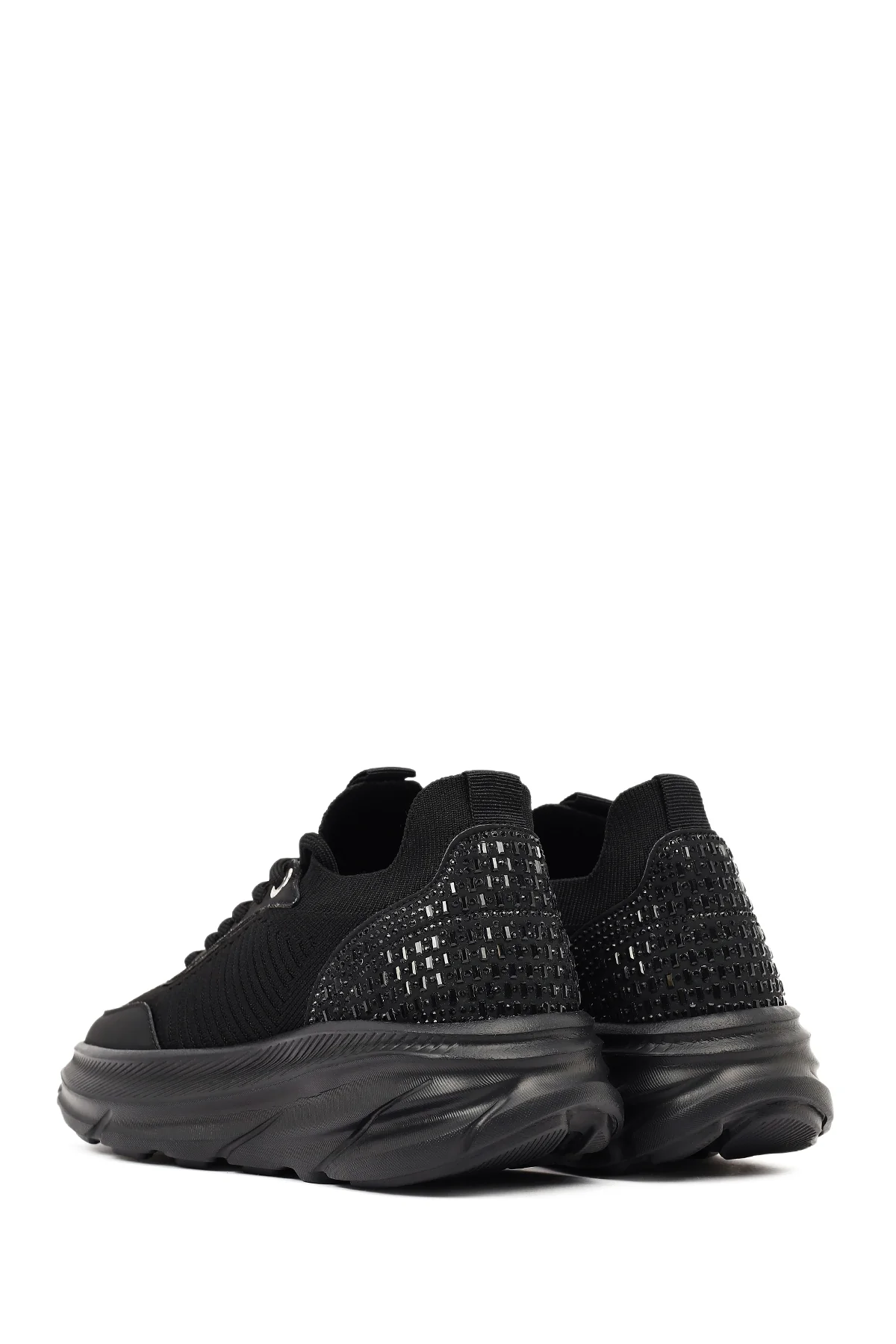 Derimod Zero Kadın Siyah Bağcıklı Kalın Tabanlı Kumaş Sneaker - Image 7