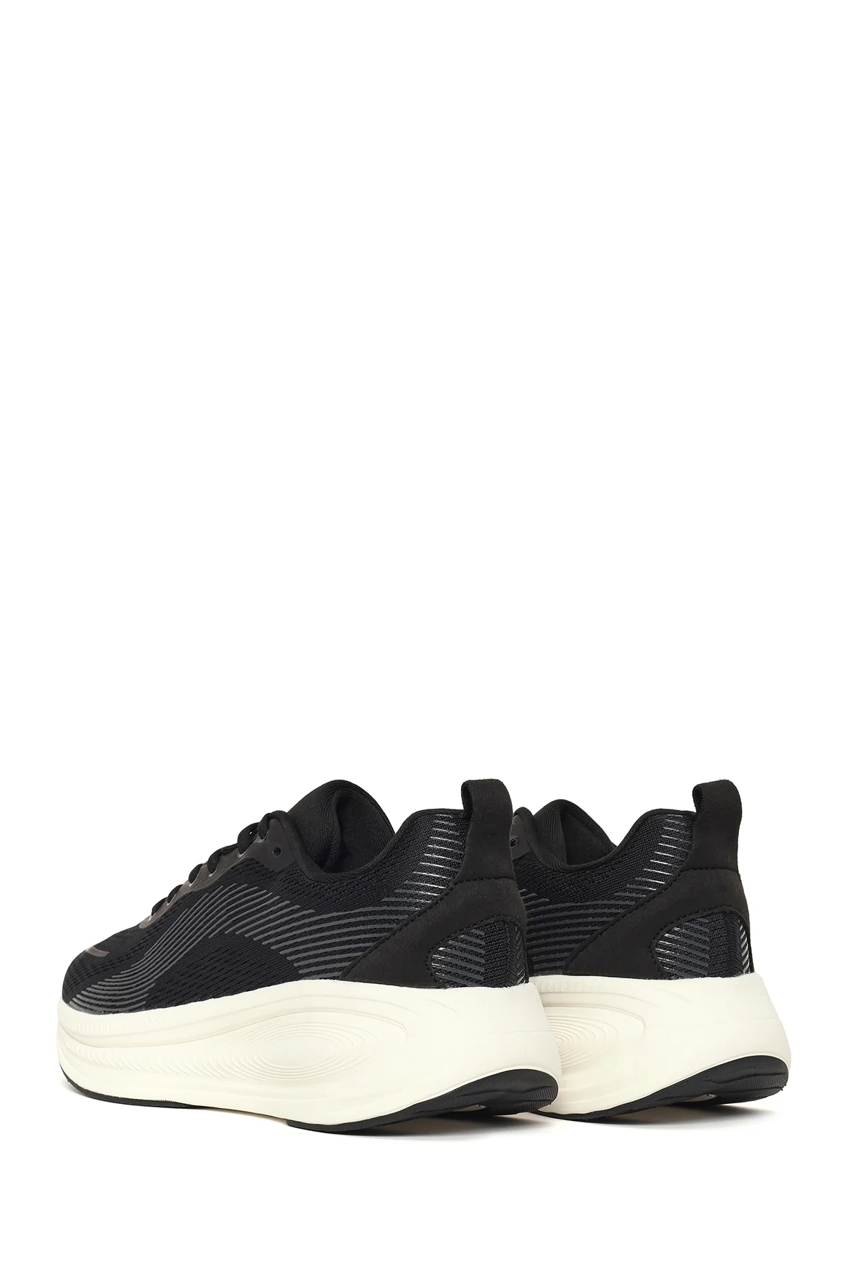 Derimod Zero Kadın Siyah Bağcıklı Kalın Tabanlı Kumaş Sneaker - Image 6