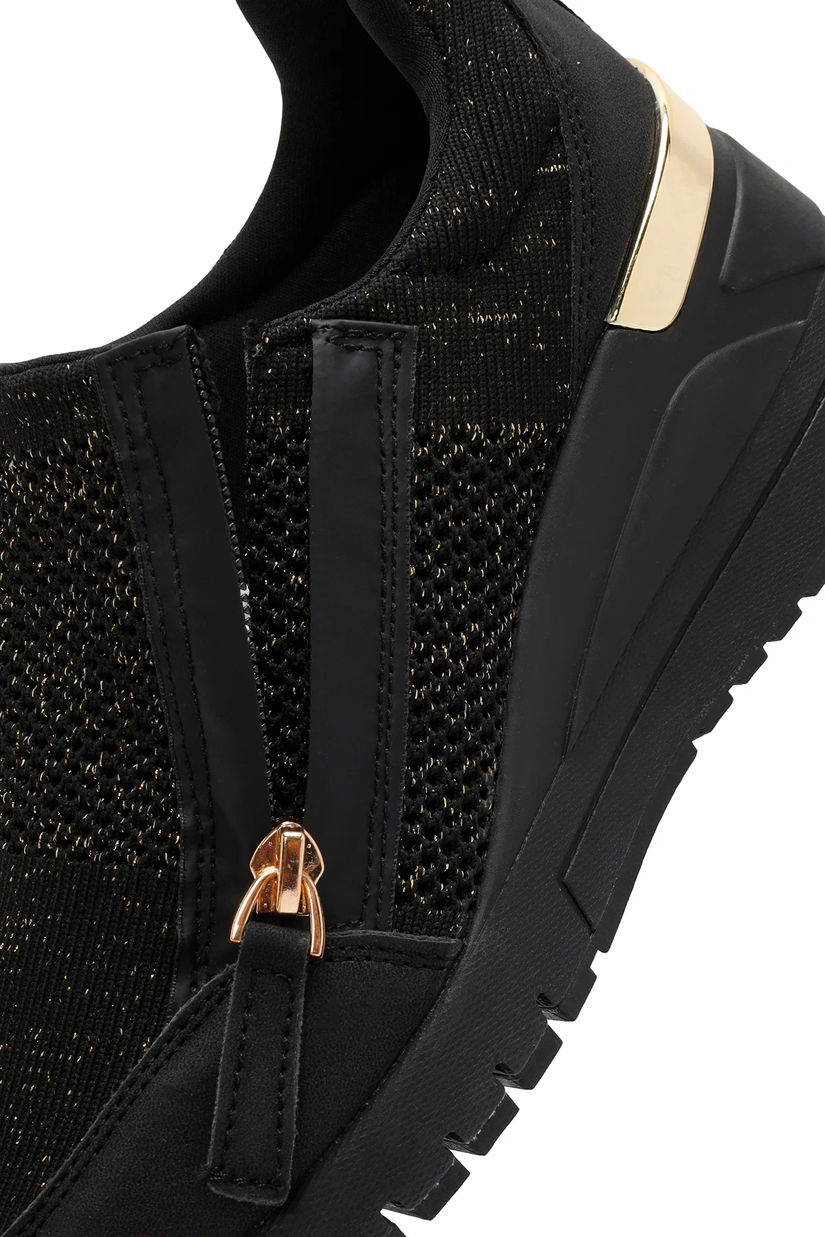 Derimod Zero Kadın Siyah Fermuarlı Dolgu Topuklu Kumaş Sneaker - Image 8