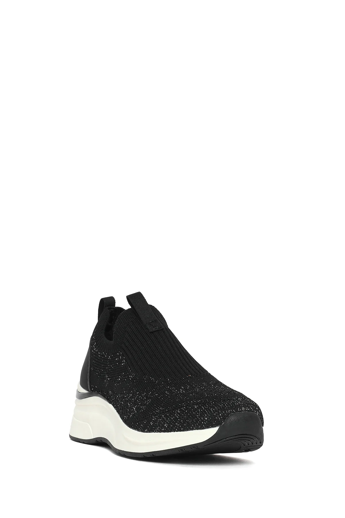 Derimod Zero Kadın Siyah Kalın Tabanlı Kumaş Sneaker - Image 7