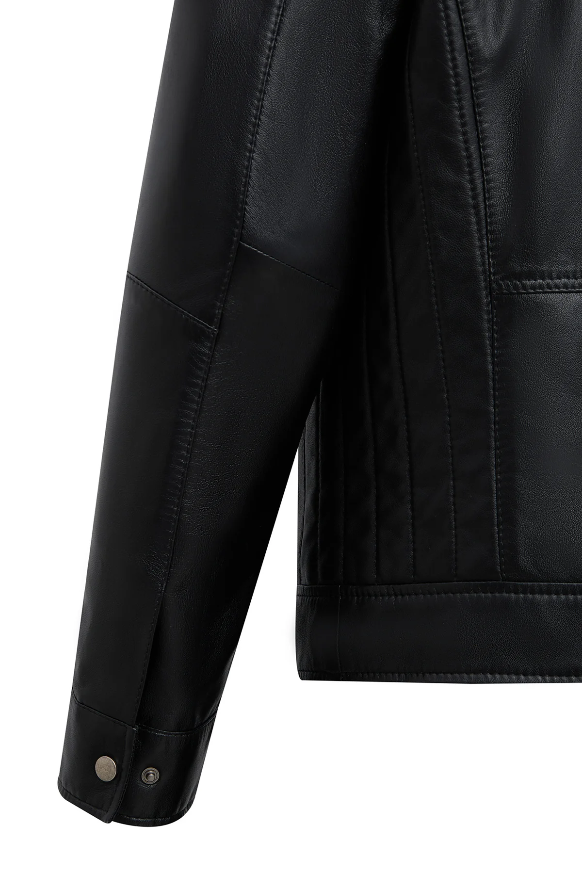 Elton Erkek Siyah Devrik Yaka Deri Ceket - Image 11