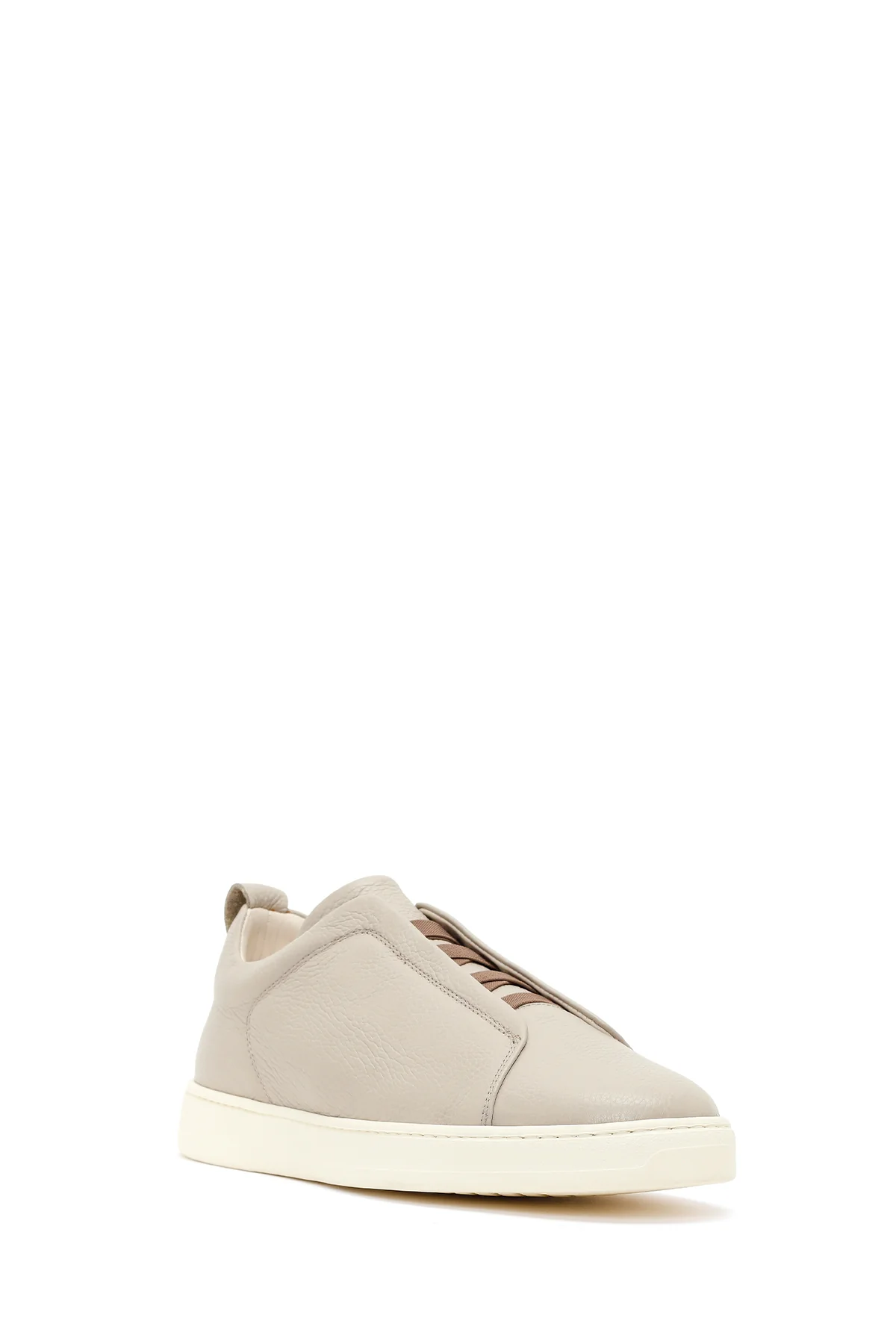 Erkek Açık Gri Deri Sneaker - Image 7