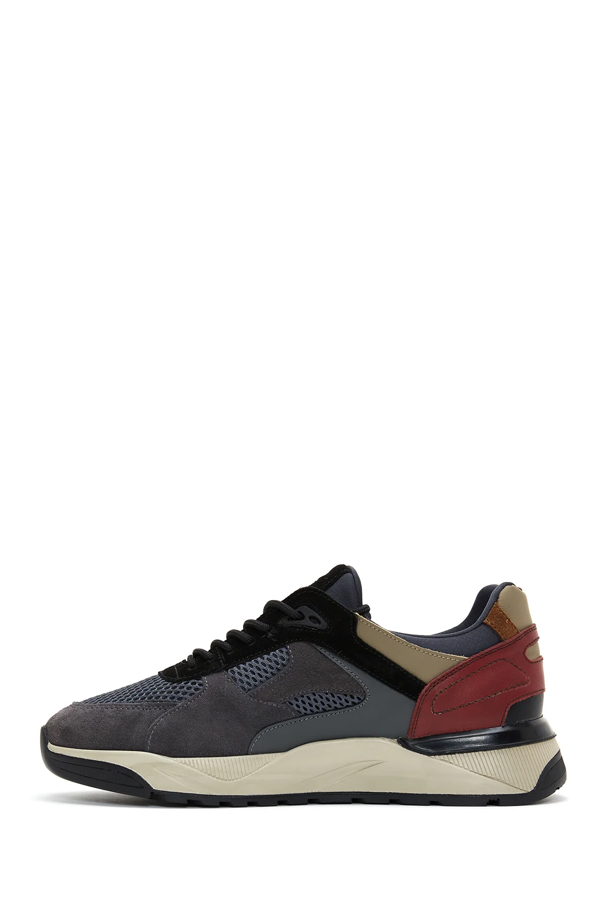 Erkek Antrasit Süet Deri Detaylı Sneaker - Image 2