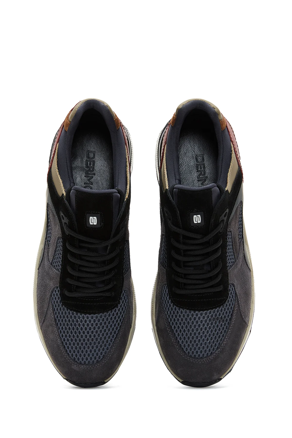 Erkek Antrasit Süet Deri Detaylı Sneaker - Image 6