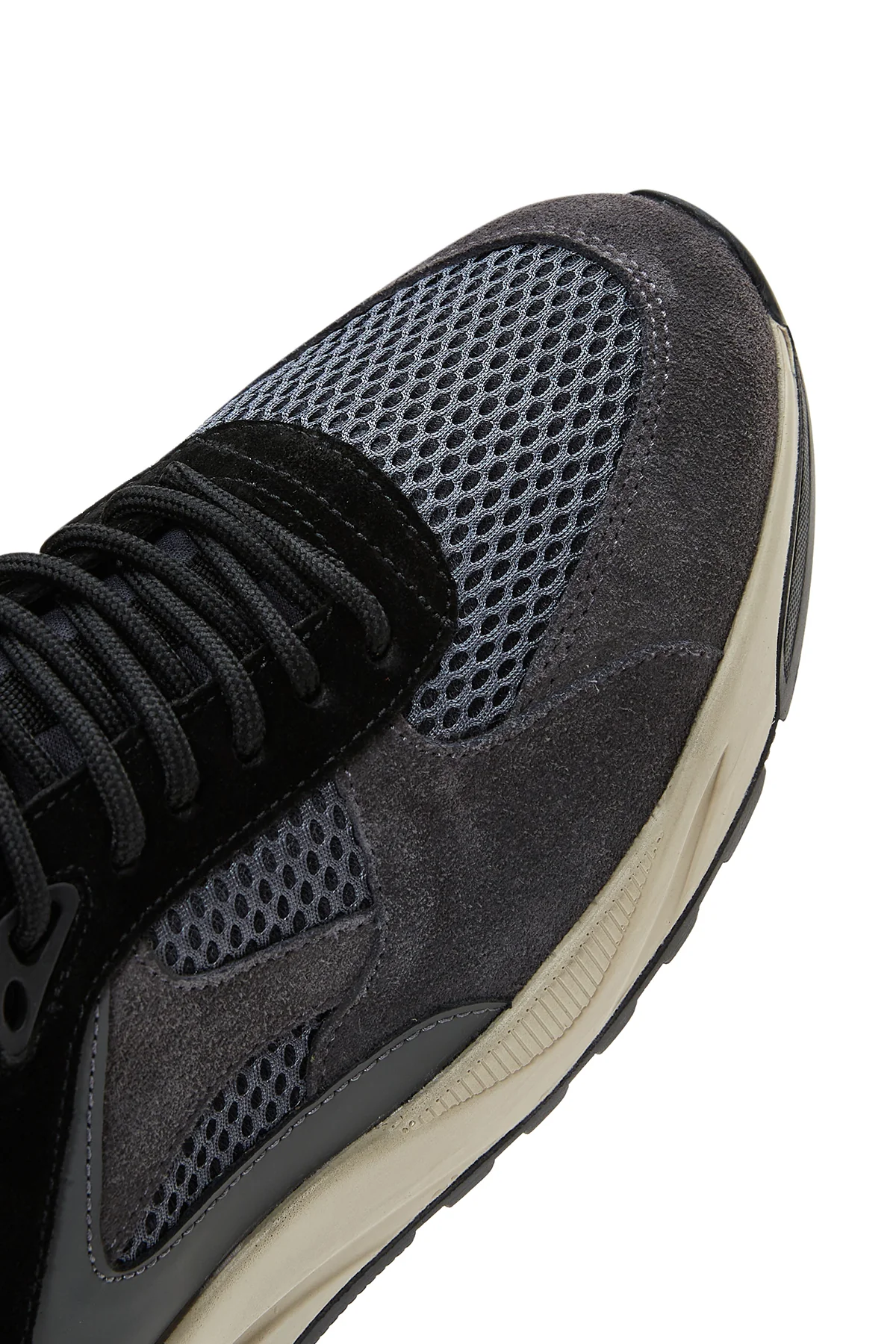Erkek Antrasit Süet Deri Detaylı Sneaker - Image 8
