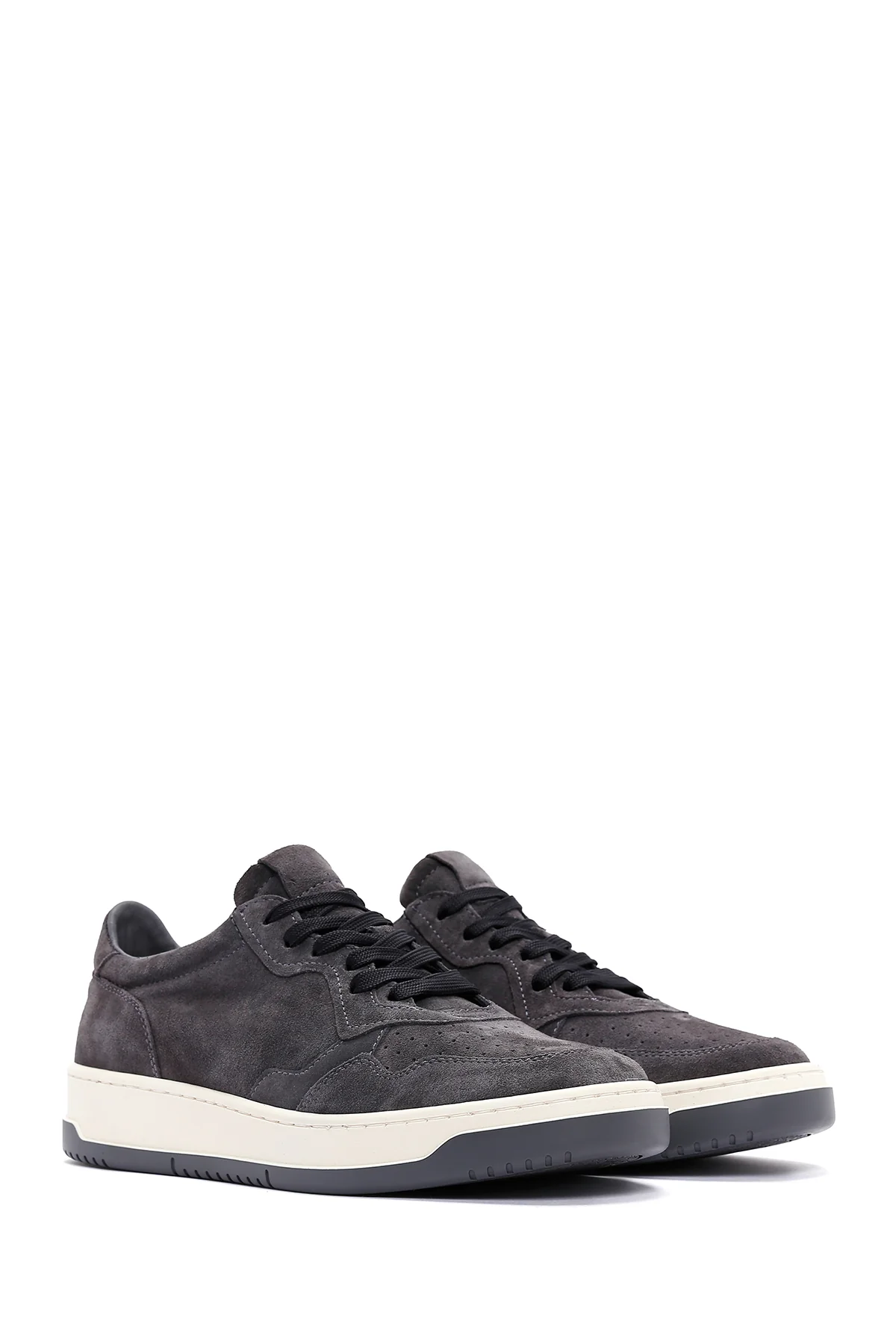 Erkek Antrasit Süet Deri Sneaker - Image 3