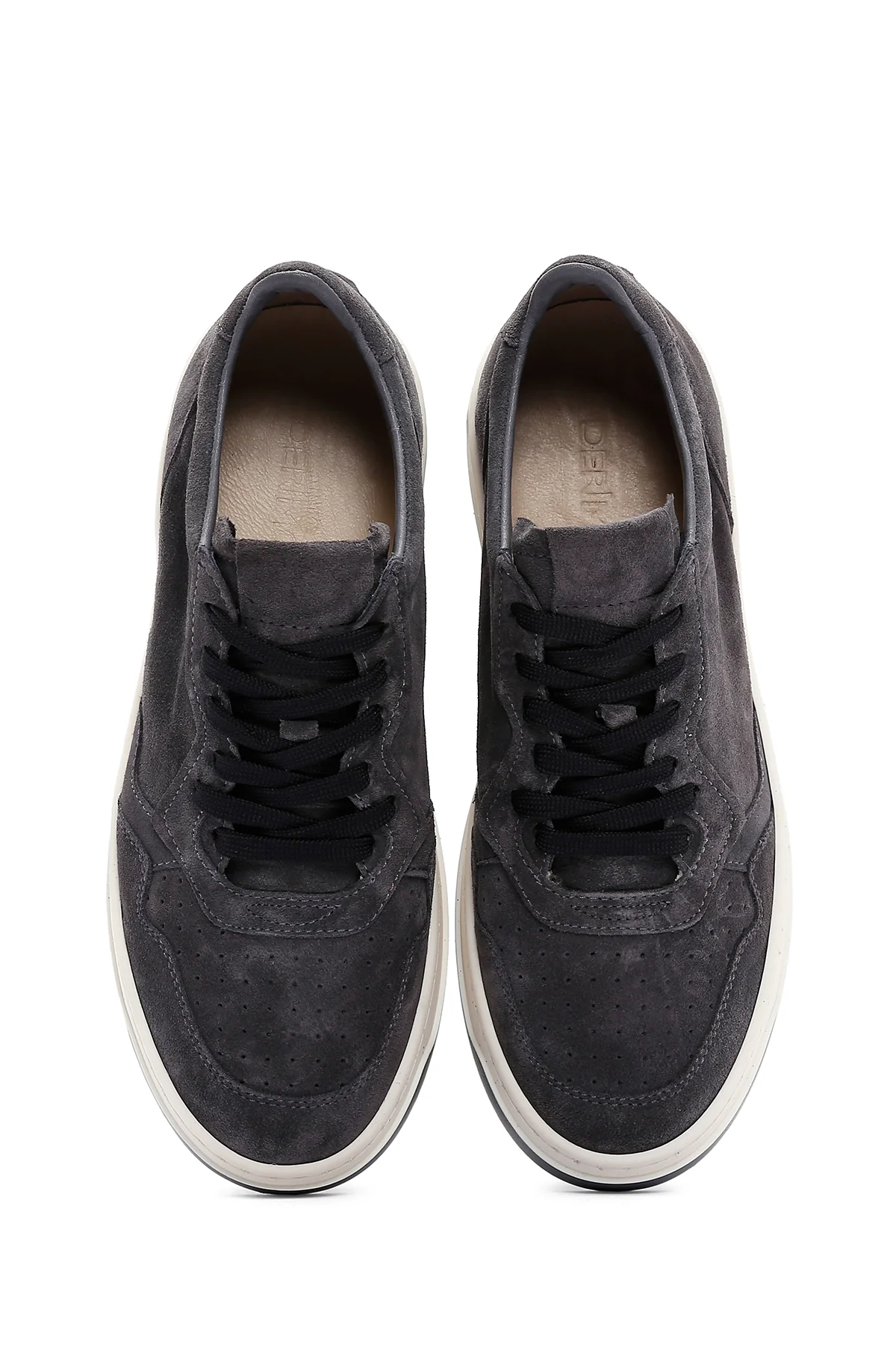 Erkek Antrasit Süet Deri Sneaker - Image 6