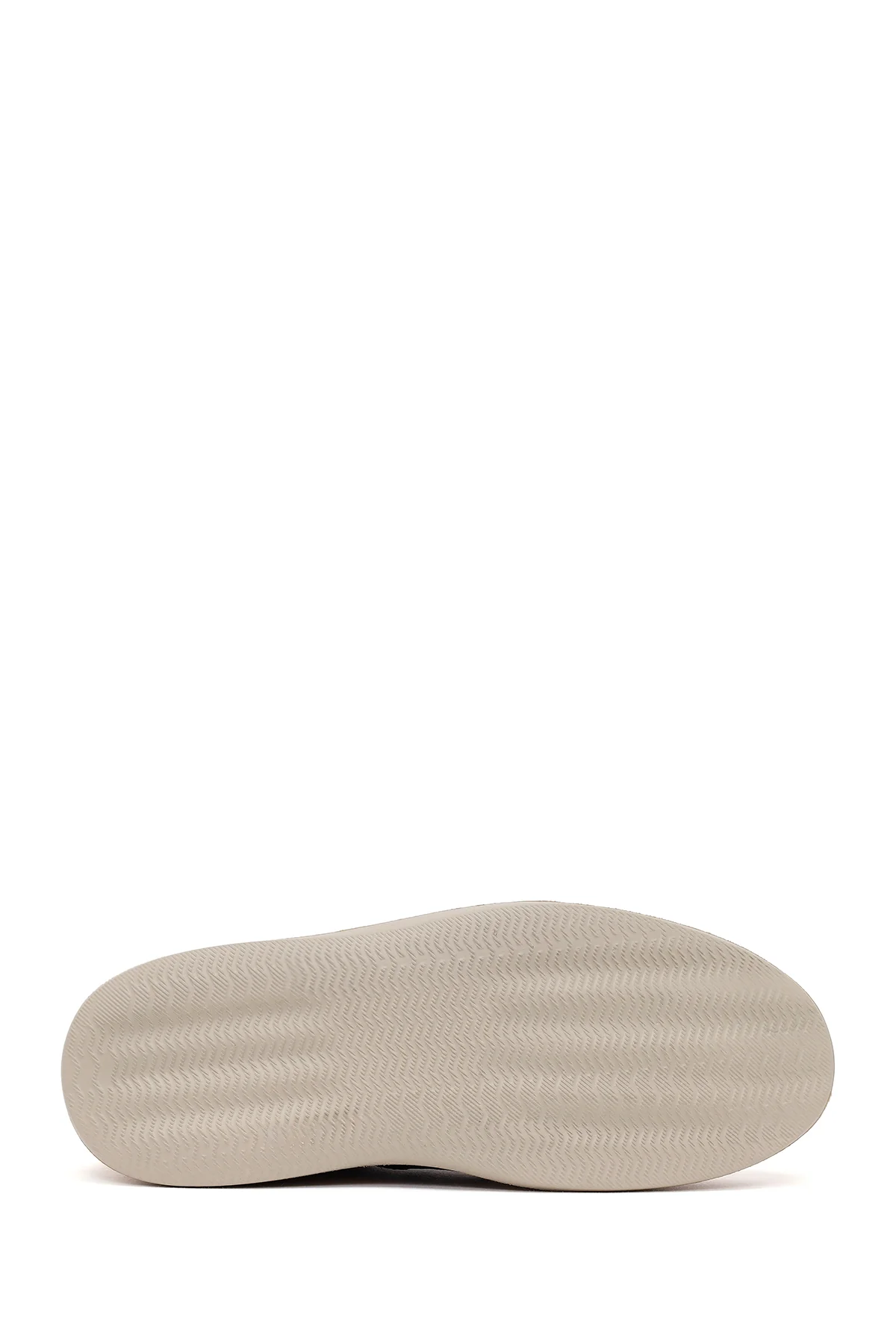 Erkek Bej Bağcıklı Deri Casual Sneaker - Image 5