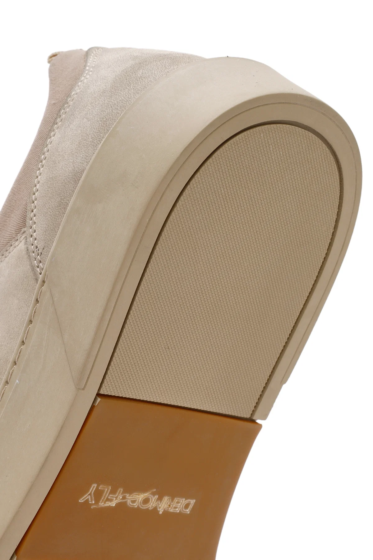 Erkek Bej Bağcıklı Deri Sneaker - Image 8
