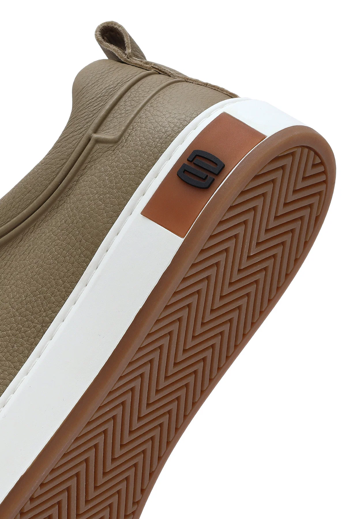 Erkek Bej Bağcıklı Deri Sneaker - Image 8